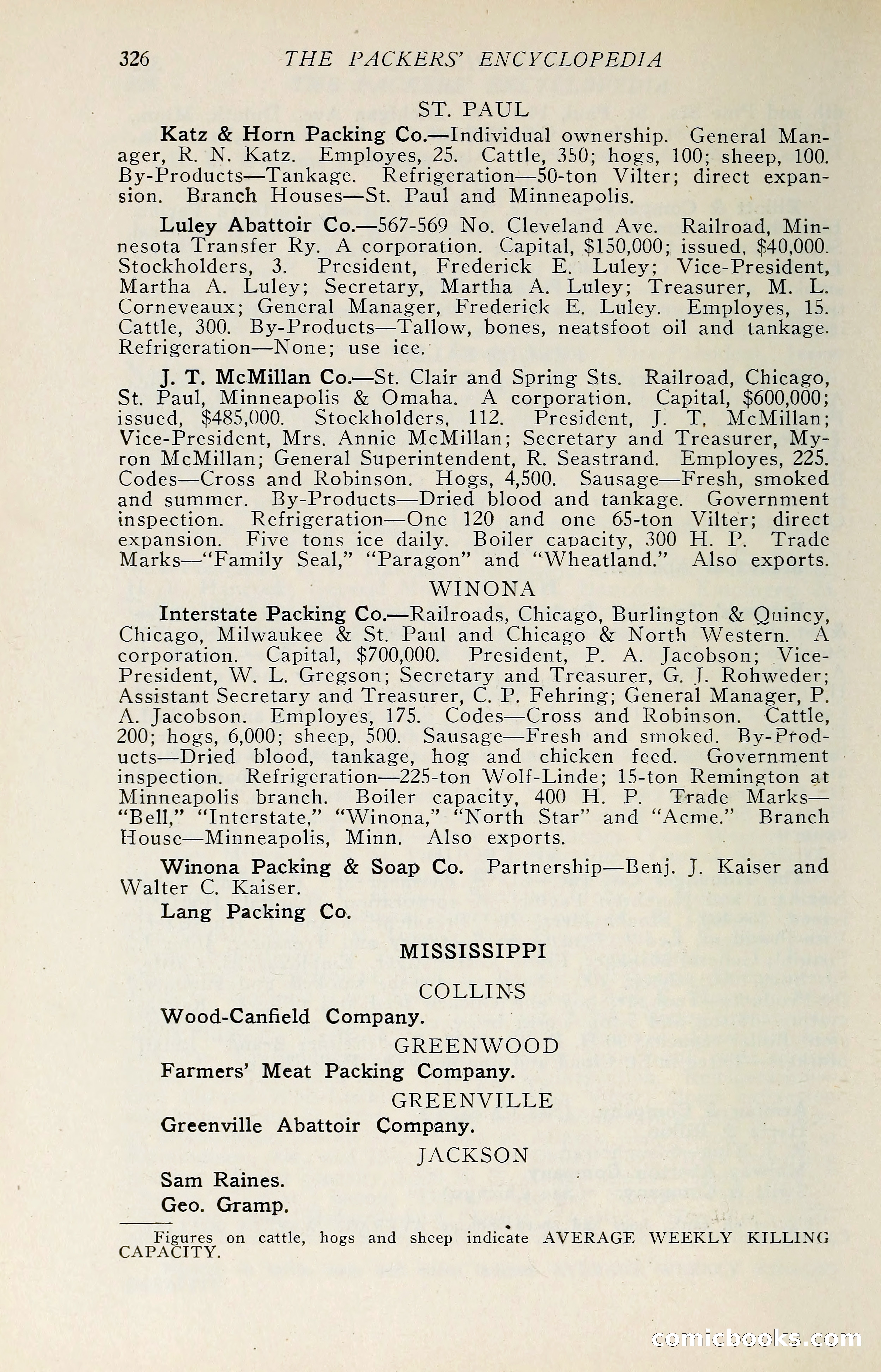 The Packers' Encyclopedia: Blue Book of the American Meat Packing and Allied Industries — page 341 of 399