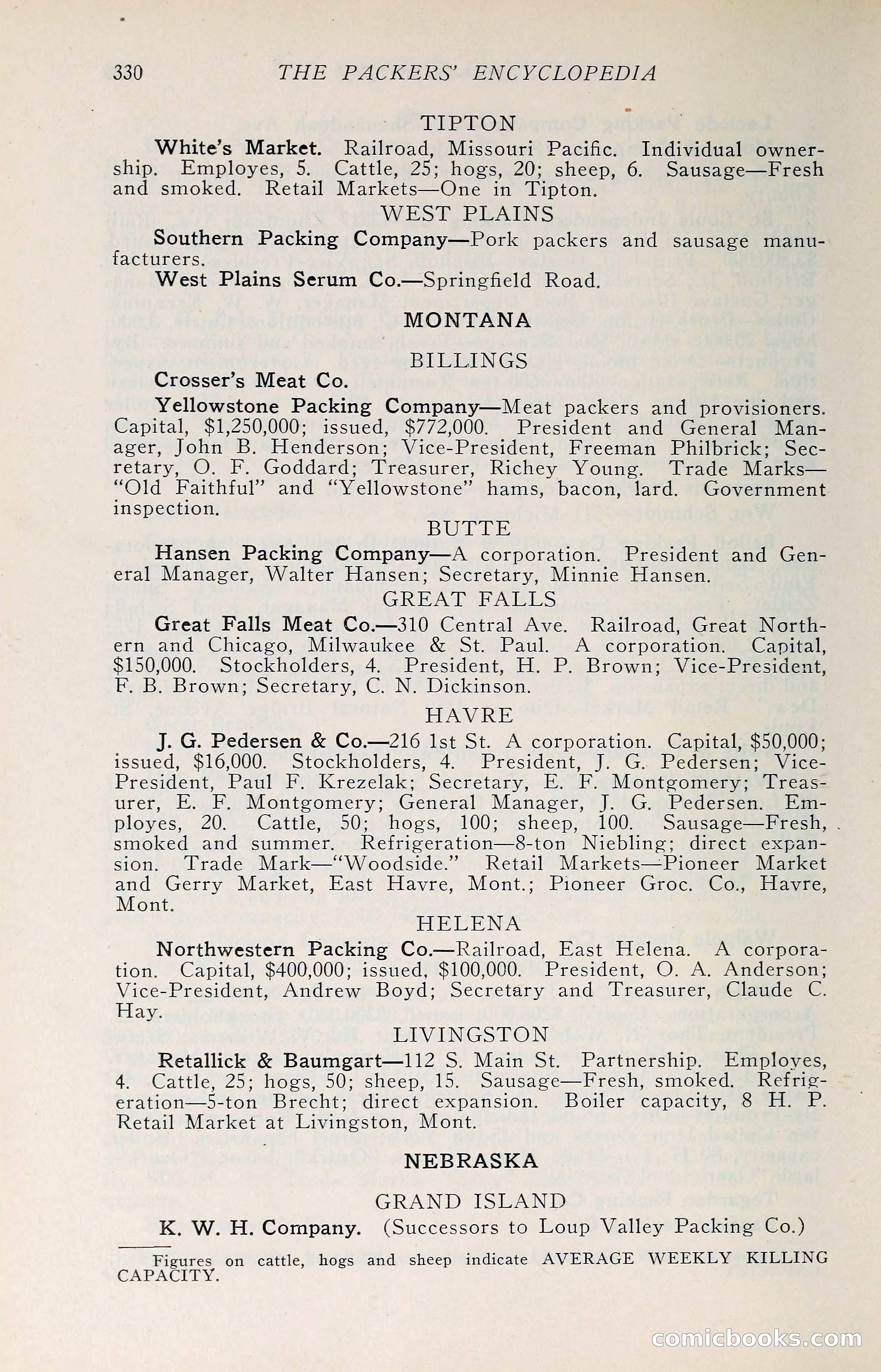 The Packers' Encyclopedia: Blue Book of the American Meat Packing and Allied Industries — page 345 of 399