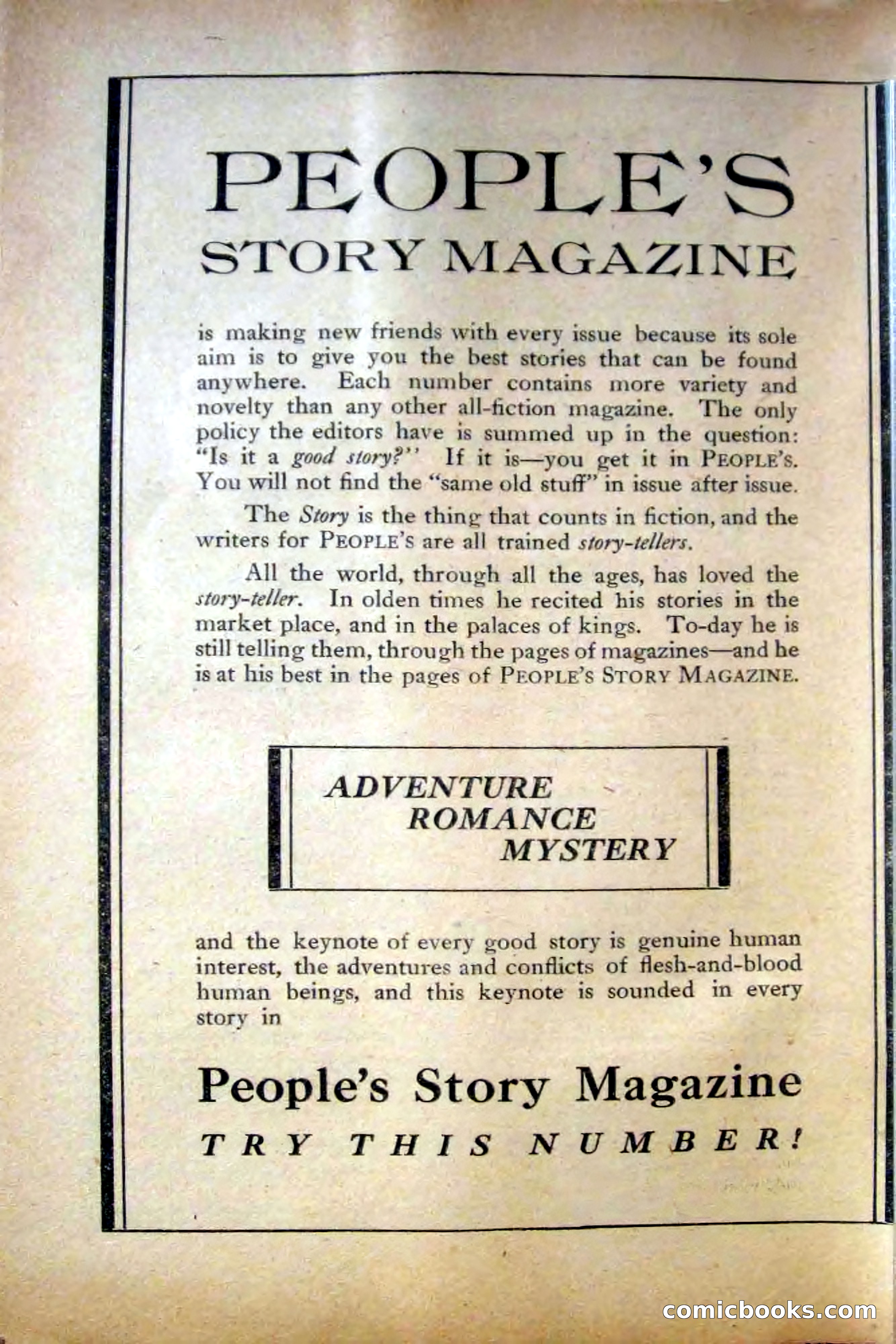 People's Story Magazine, November 25, 1922 — page 4 of 196