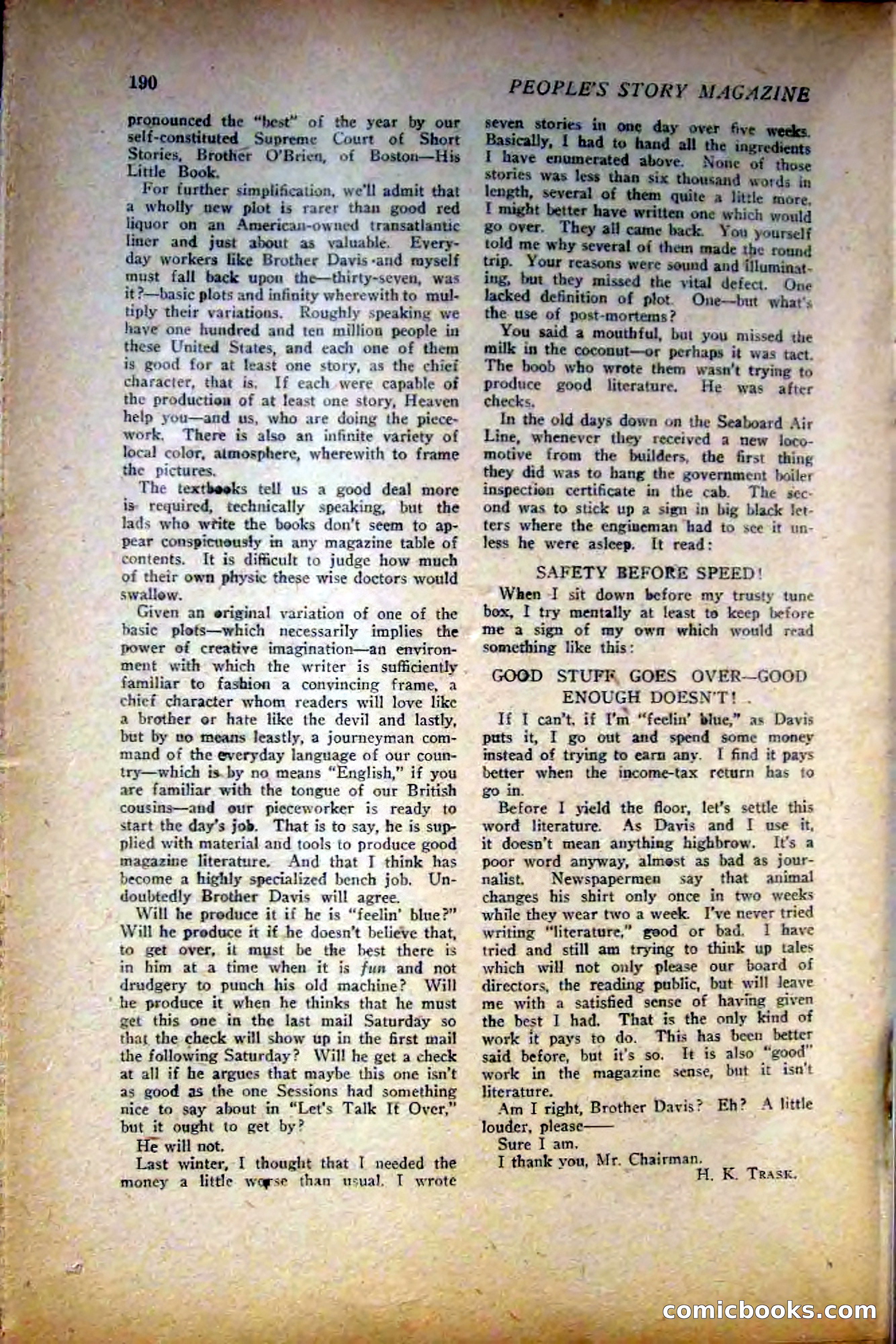 People's Story Magazine, November 25, 1922 — page 192 of 196