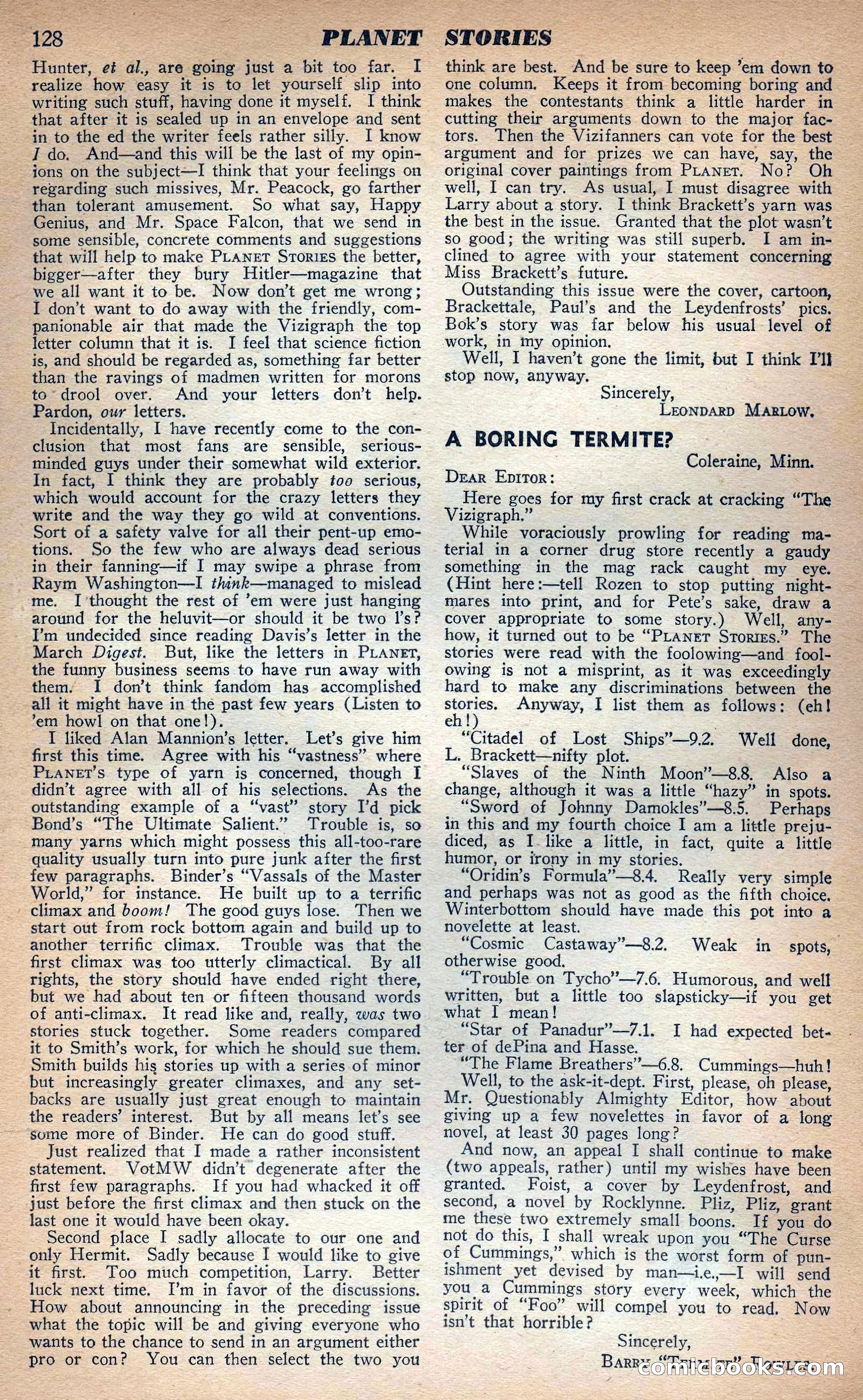 Planet Stories, Fall 1943 — page 131 of 134