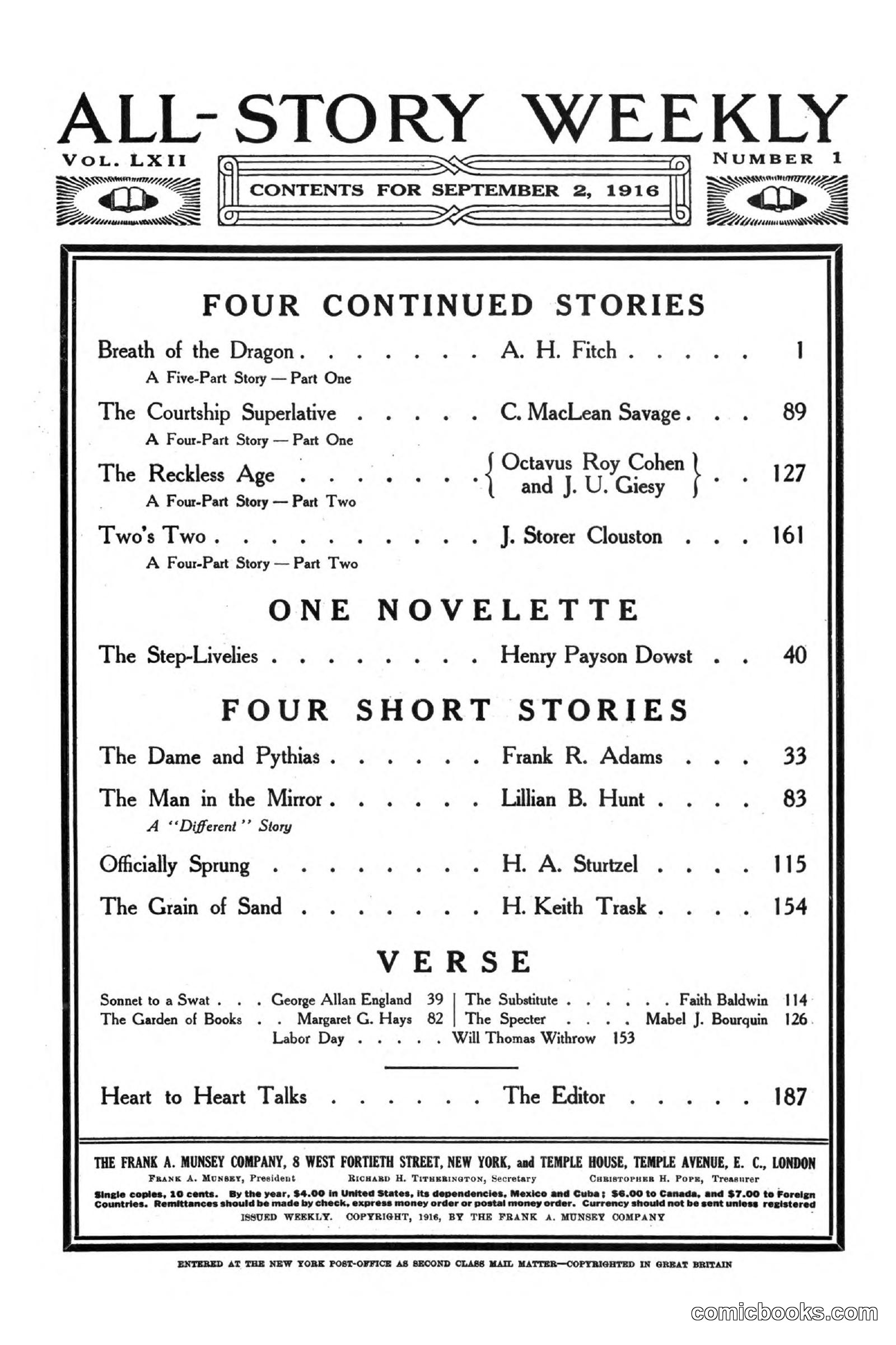 All Story Magazine, September 2, 1916 — page 5 of 208