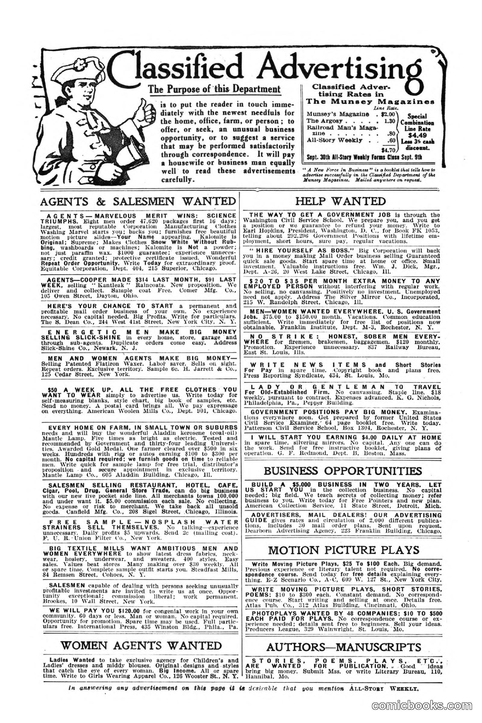 All Story Magazine, September 2, 1916 — page 6 of 208