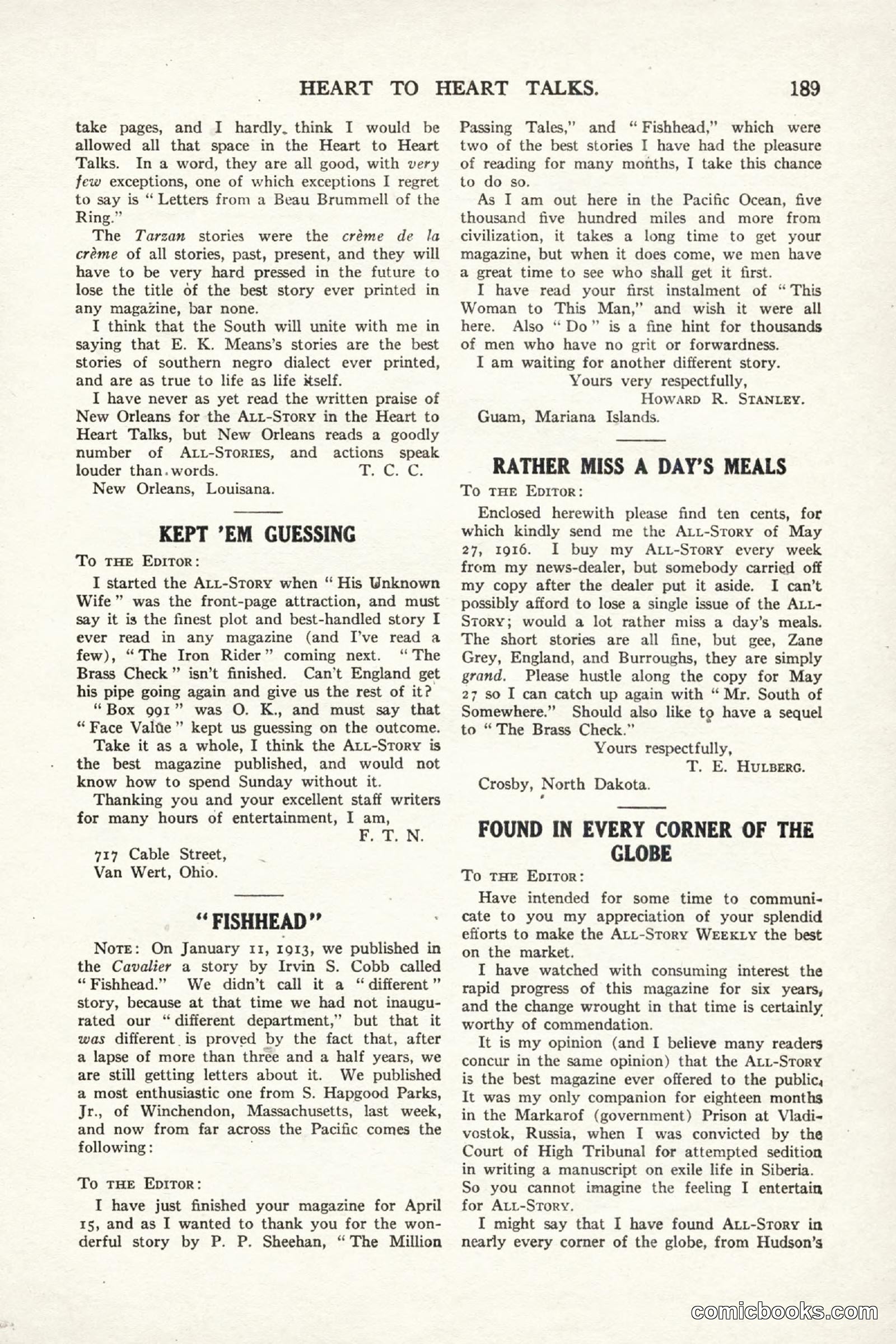 All Story Magazine, September 2, 1916 — page 199 of 208