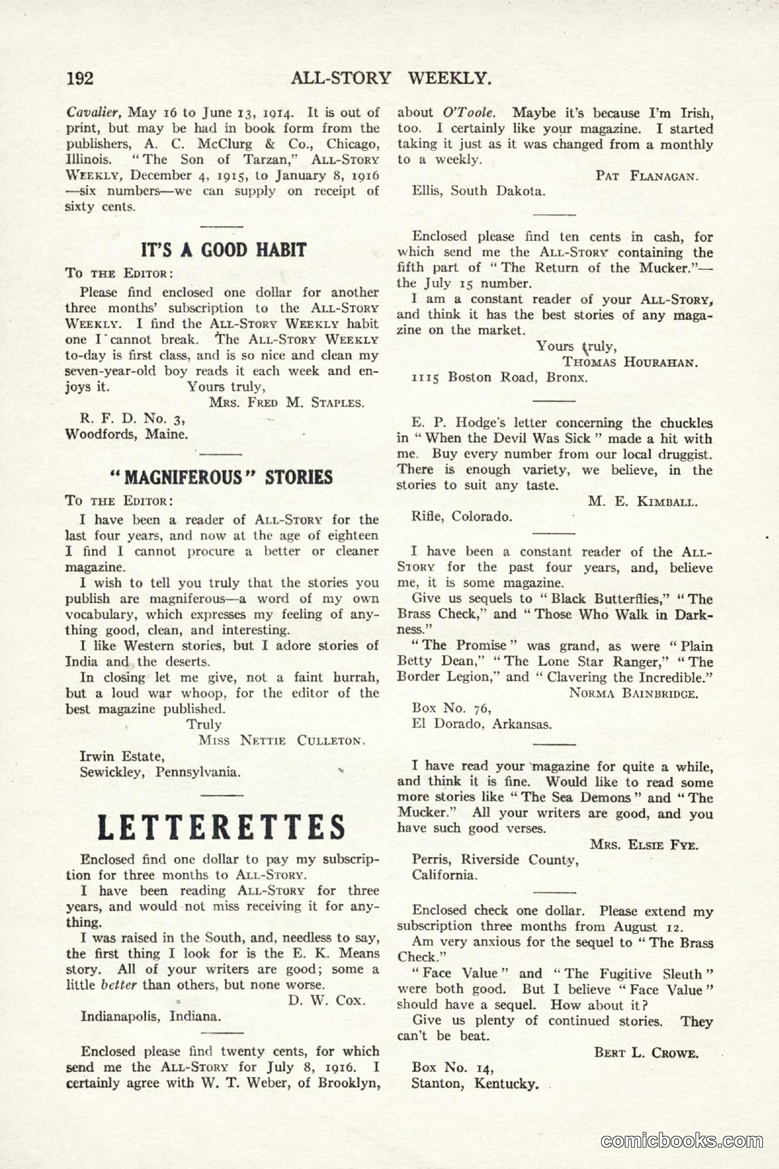 All Story Magazine, September 2, 1916 — page 202 of 208