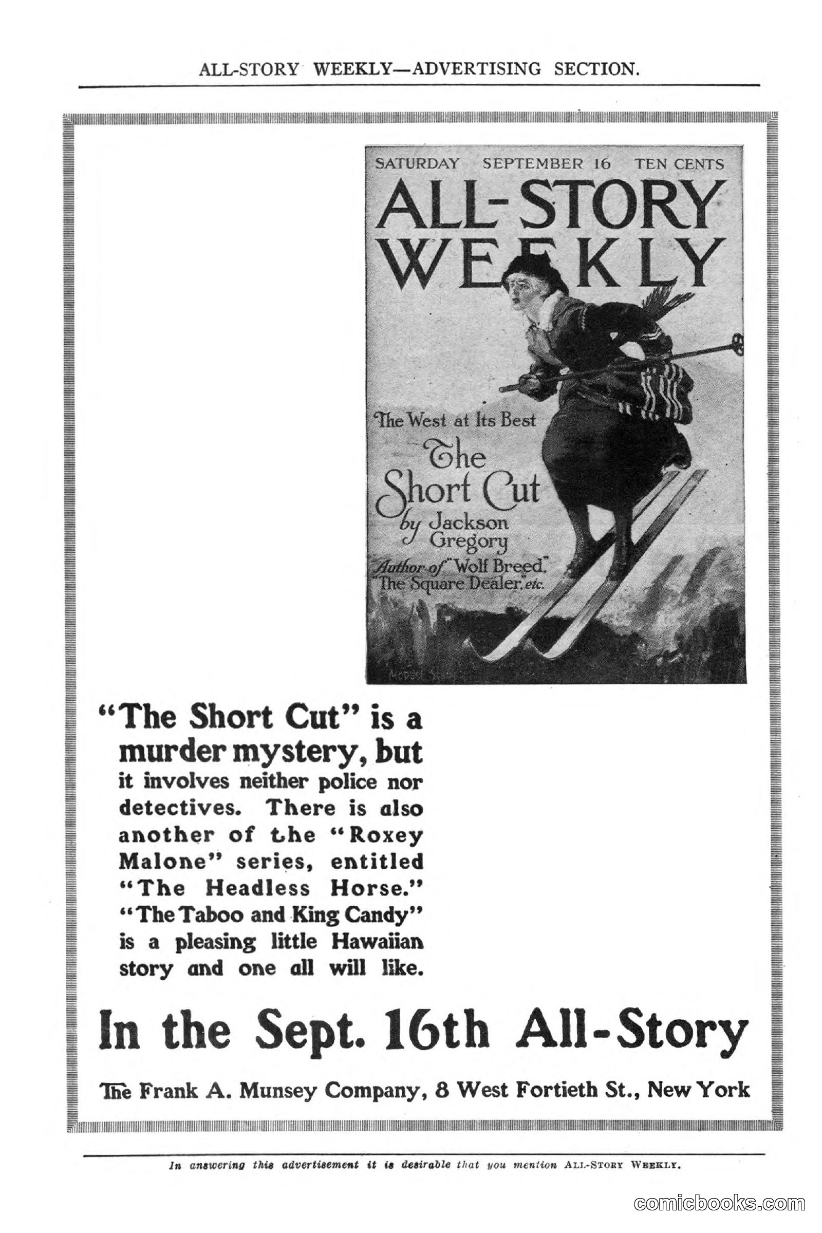 All Story Magazine, September 2, 1916 — page 206 of 208
