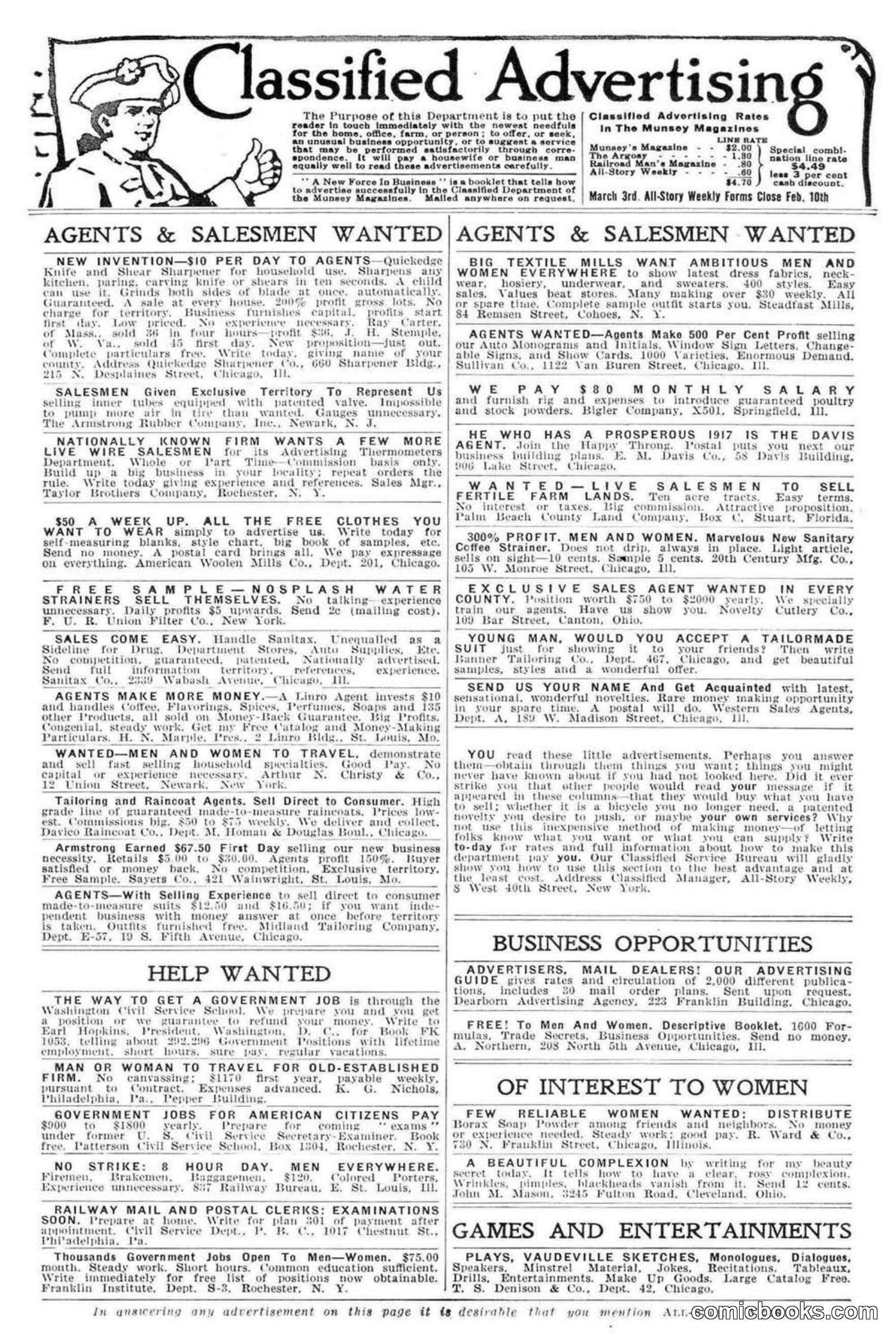 All Story Magazine, February 3, 1917 — page 6 of 194