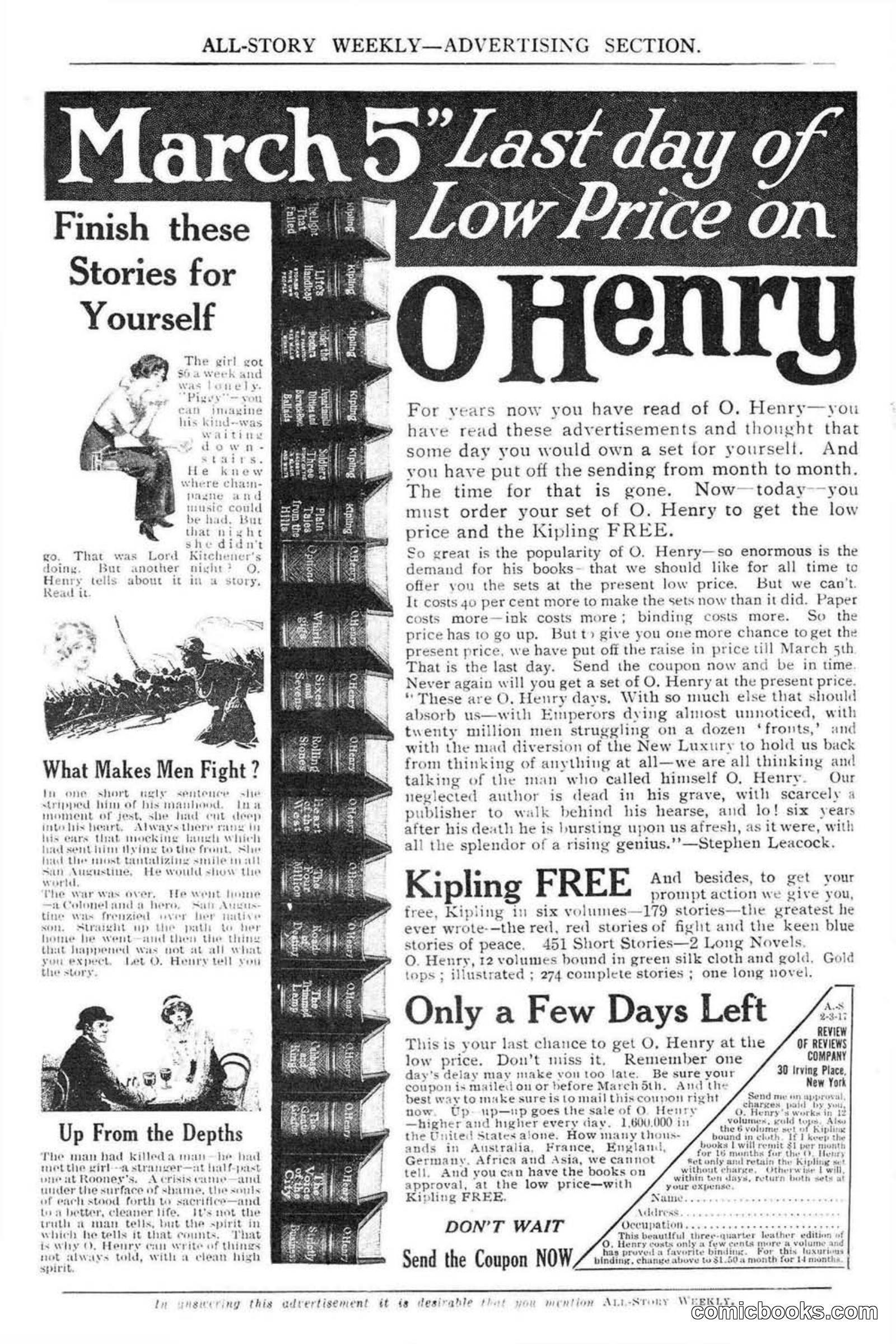 All Story Magazine, February 3, 1917 — page 188 of 194