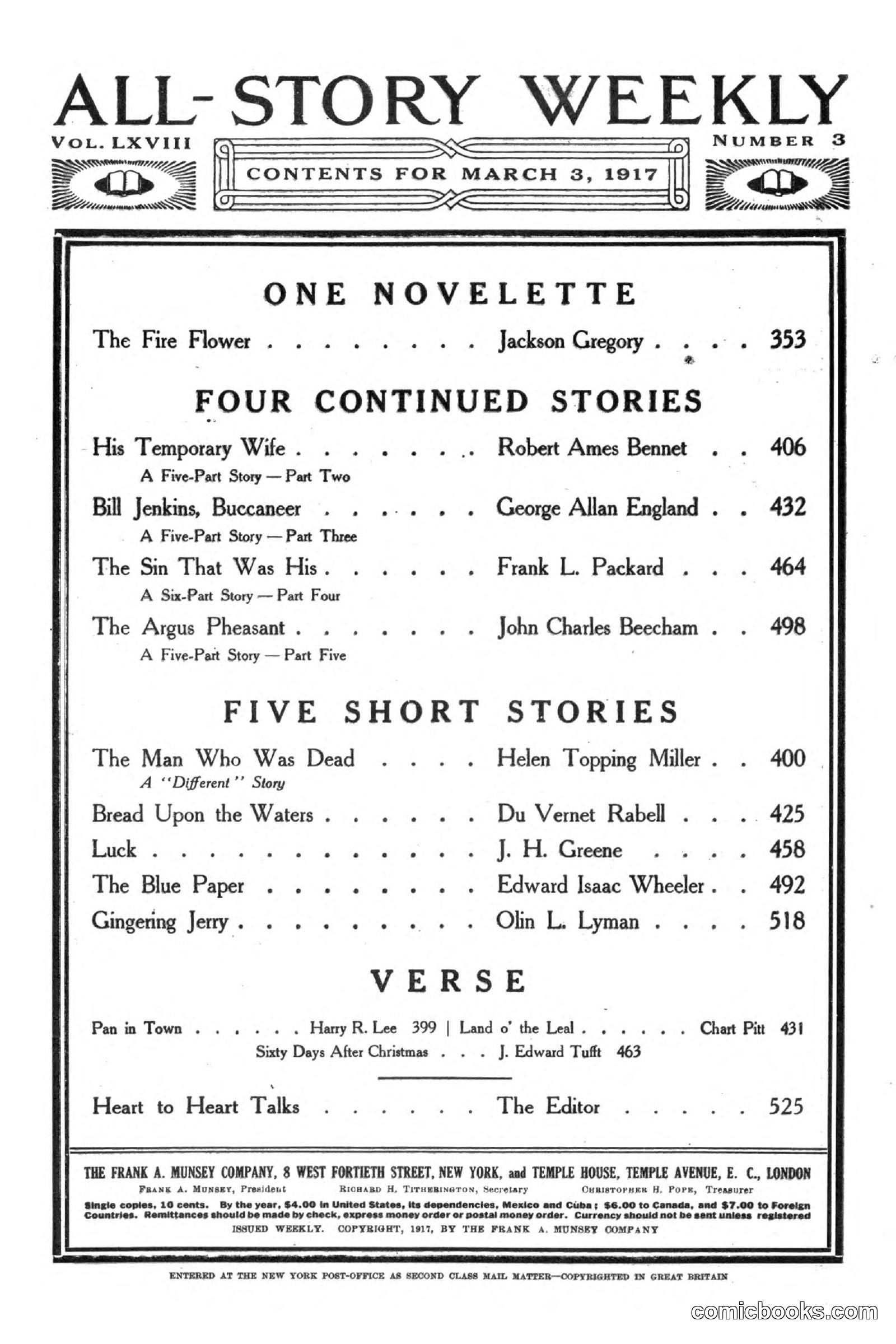 All Story Magazine, March 3, 1917 — page 5 of 192