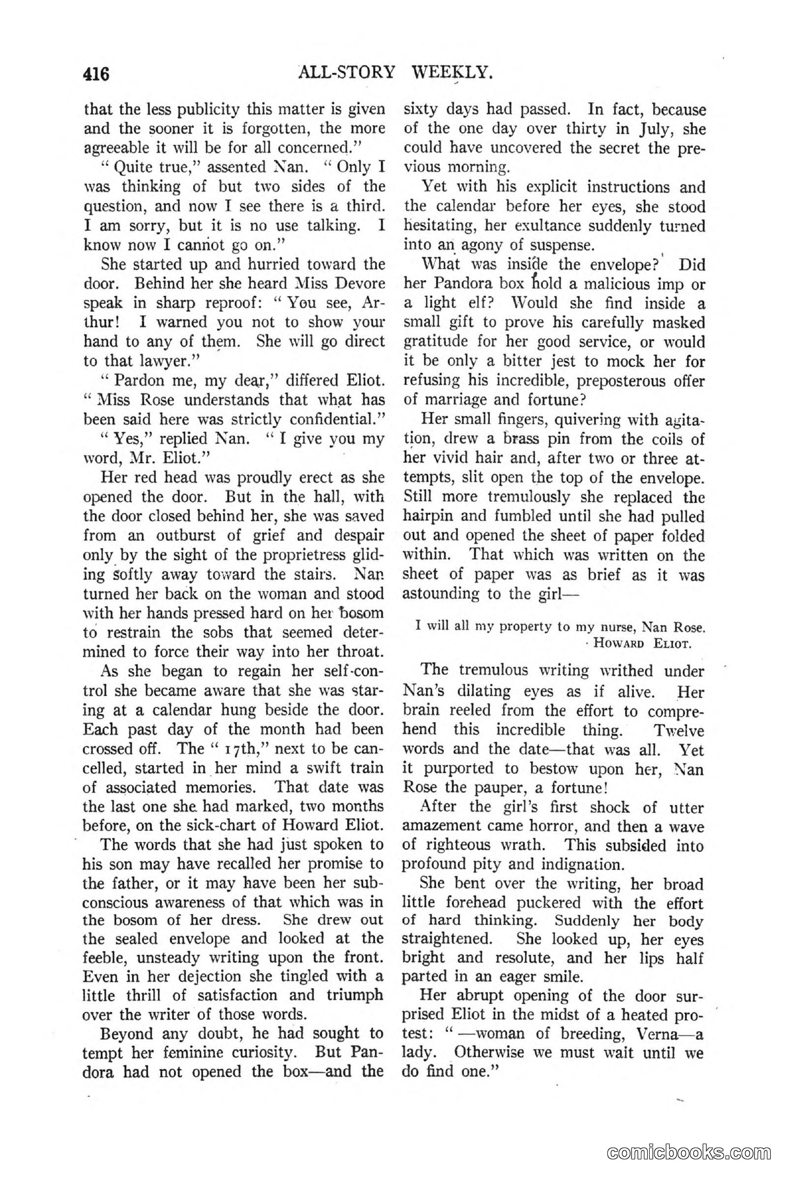 All Story Magazine, March 3, 1917 — page 74 of 192