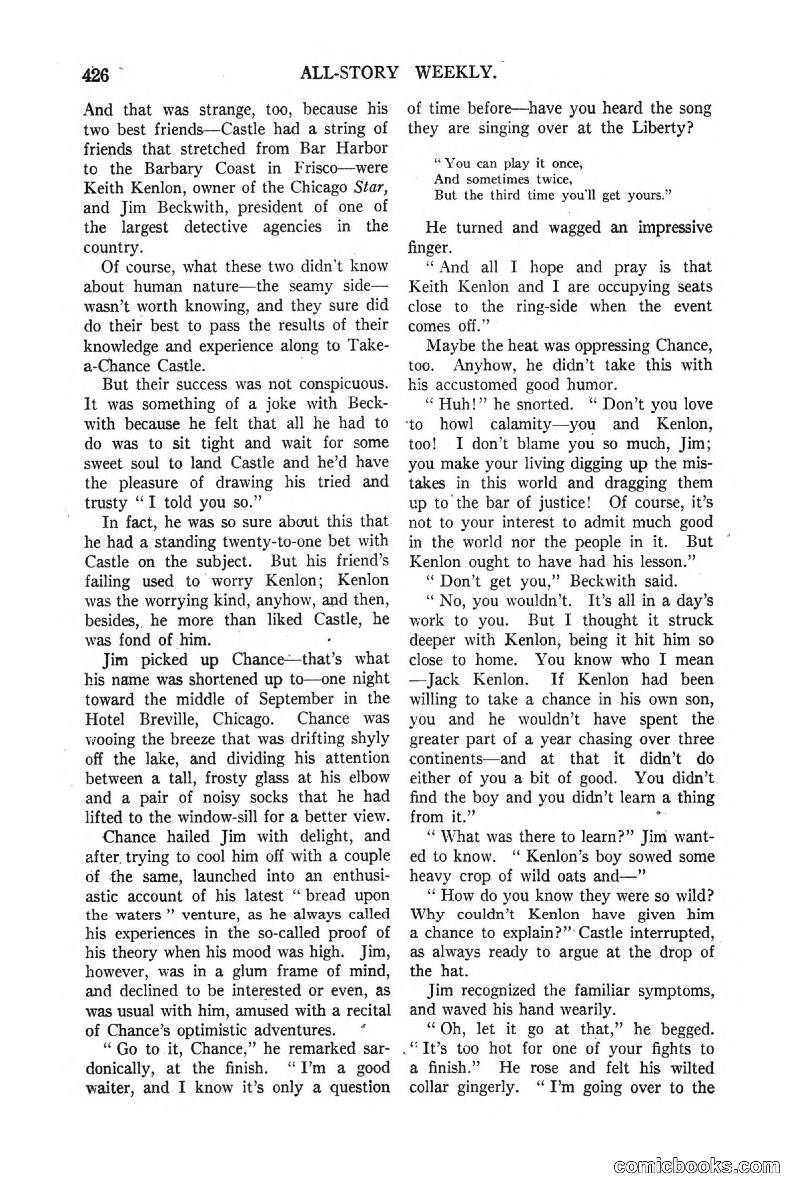 All Story Magazine, March 3, 1917 — page 84 of 192