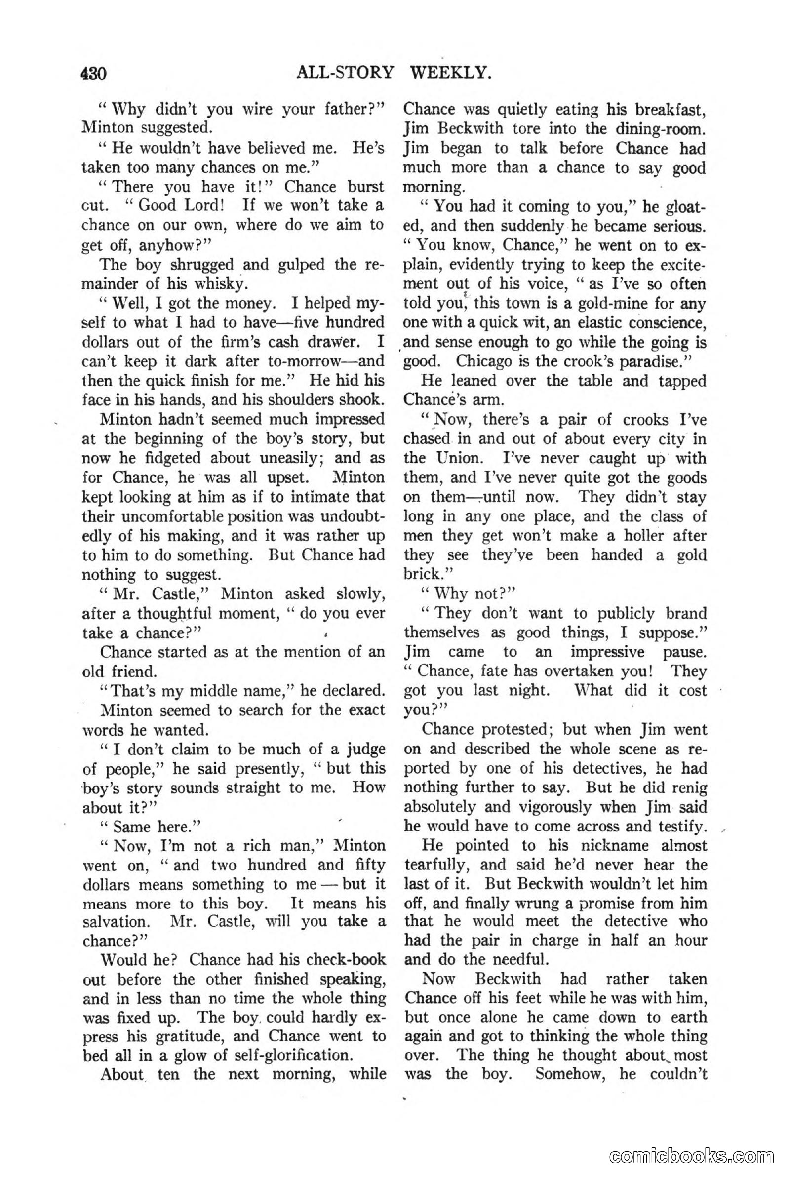 All Story Magazine, March 3, 1917 — page 88 of 192