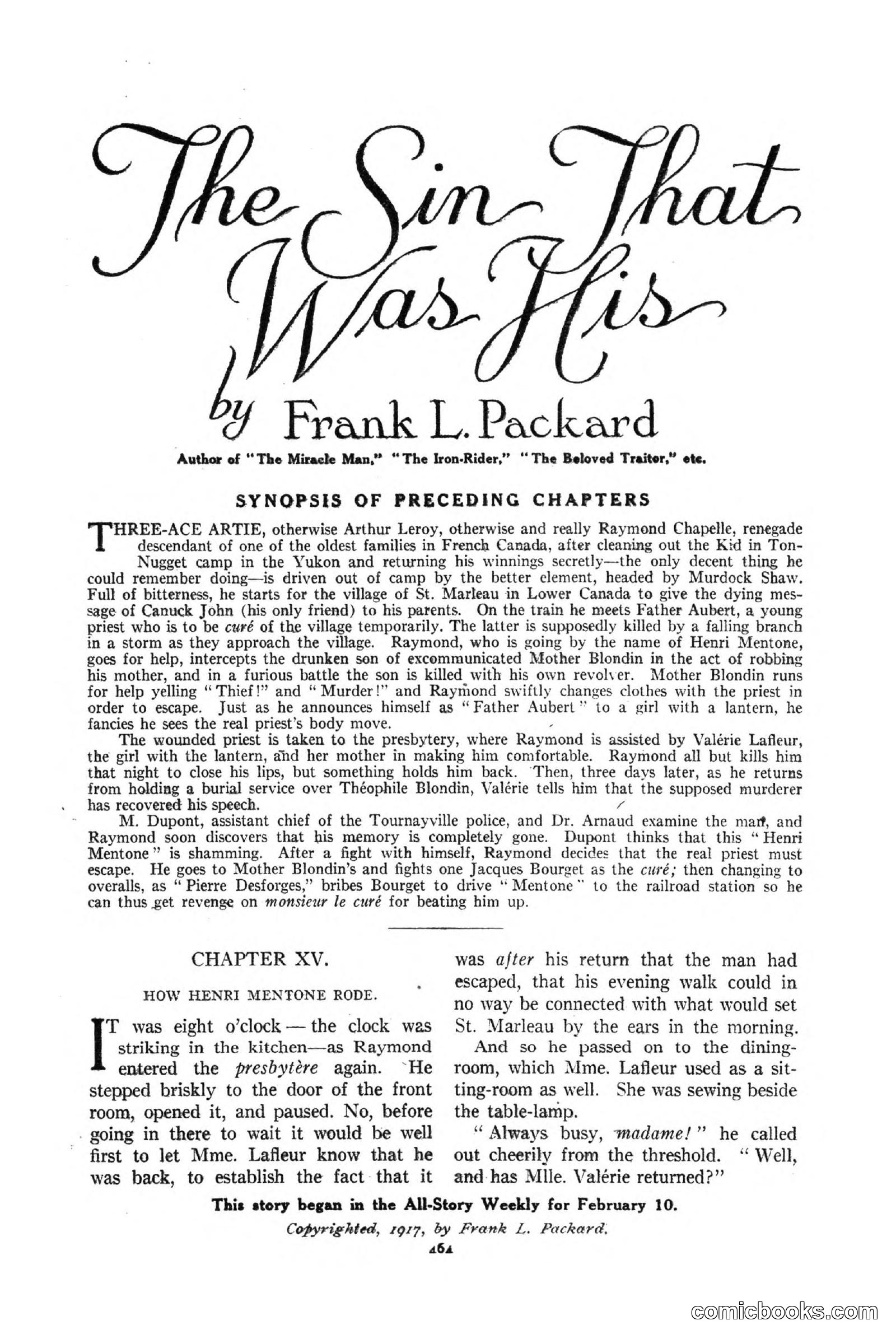 All Story Magazine, March 3, 1917 — page 122 of 192