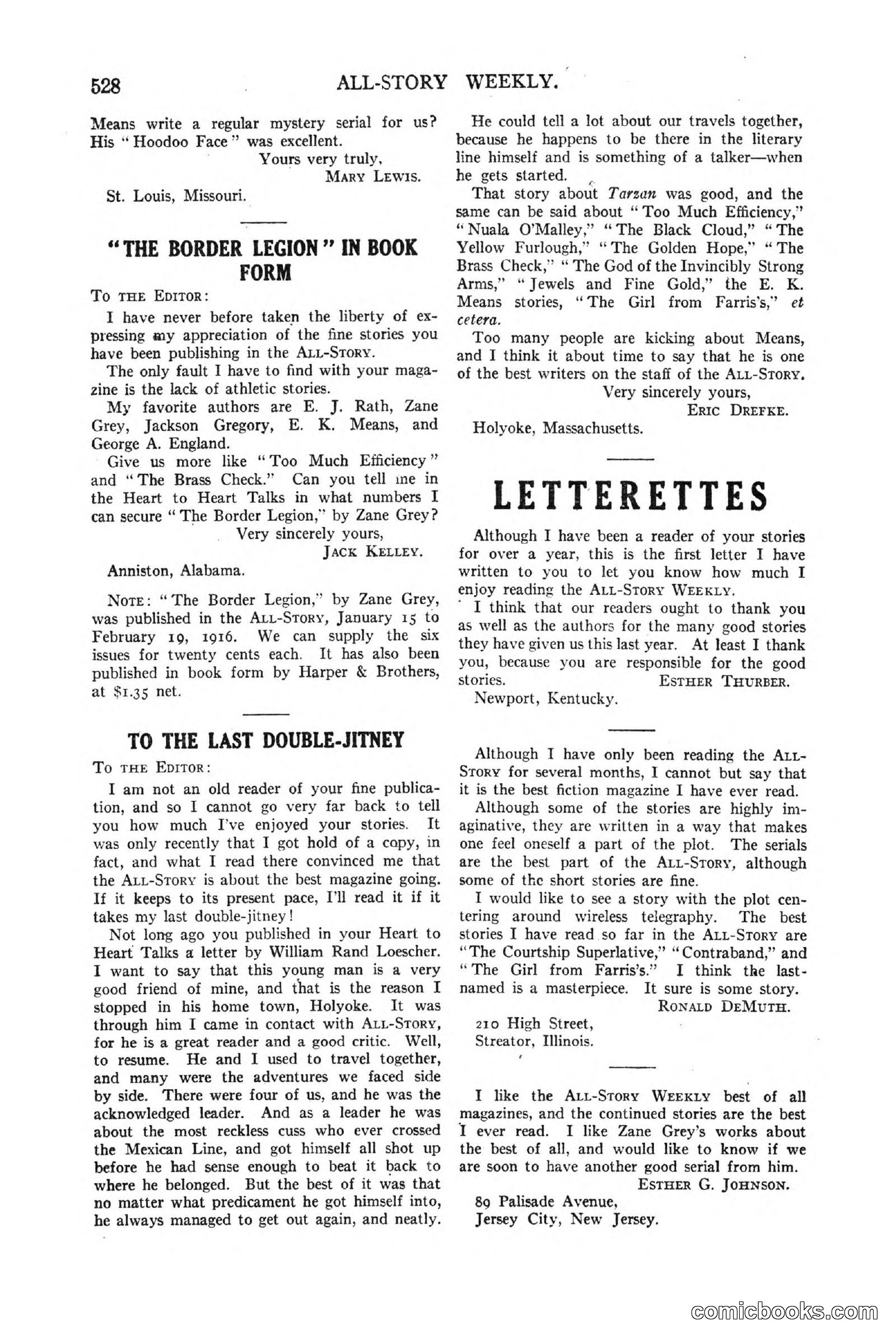 All Story Magazine, March 3, 1917 — page 186 of 192