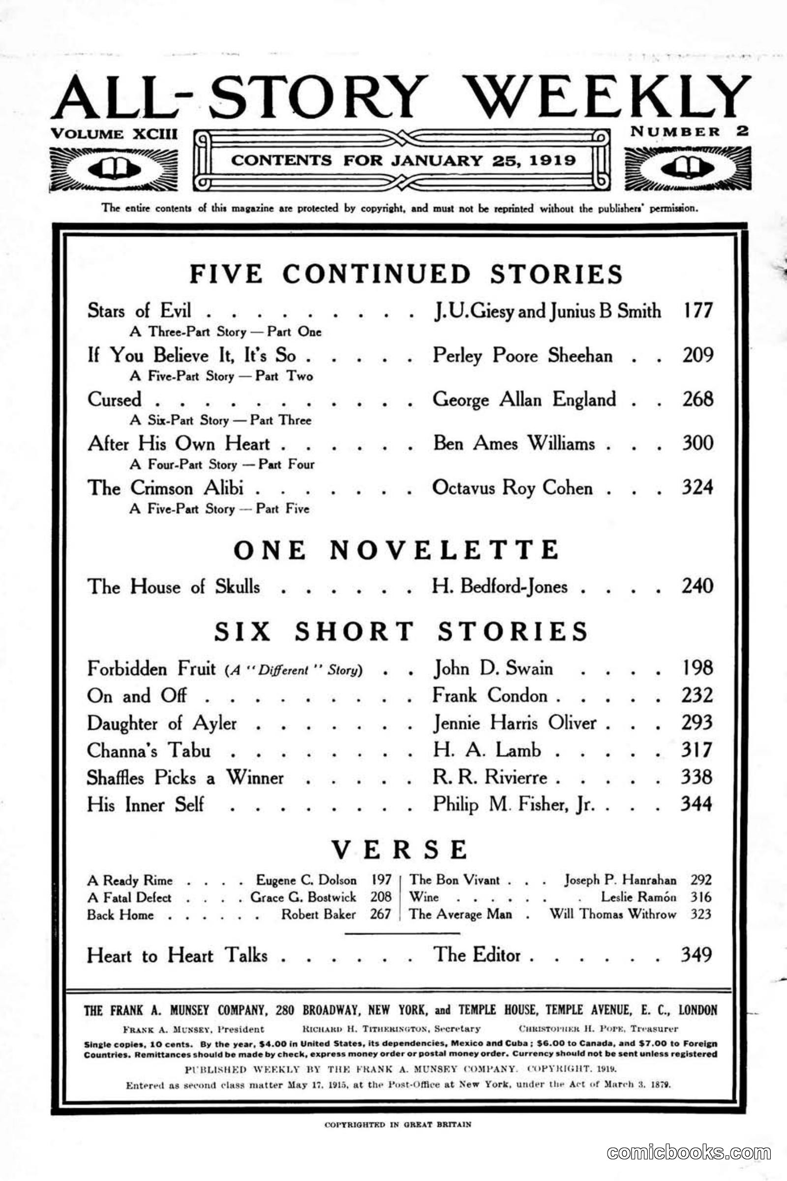 All Story Magazine, January 25, 1919 — page 4 of 186