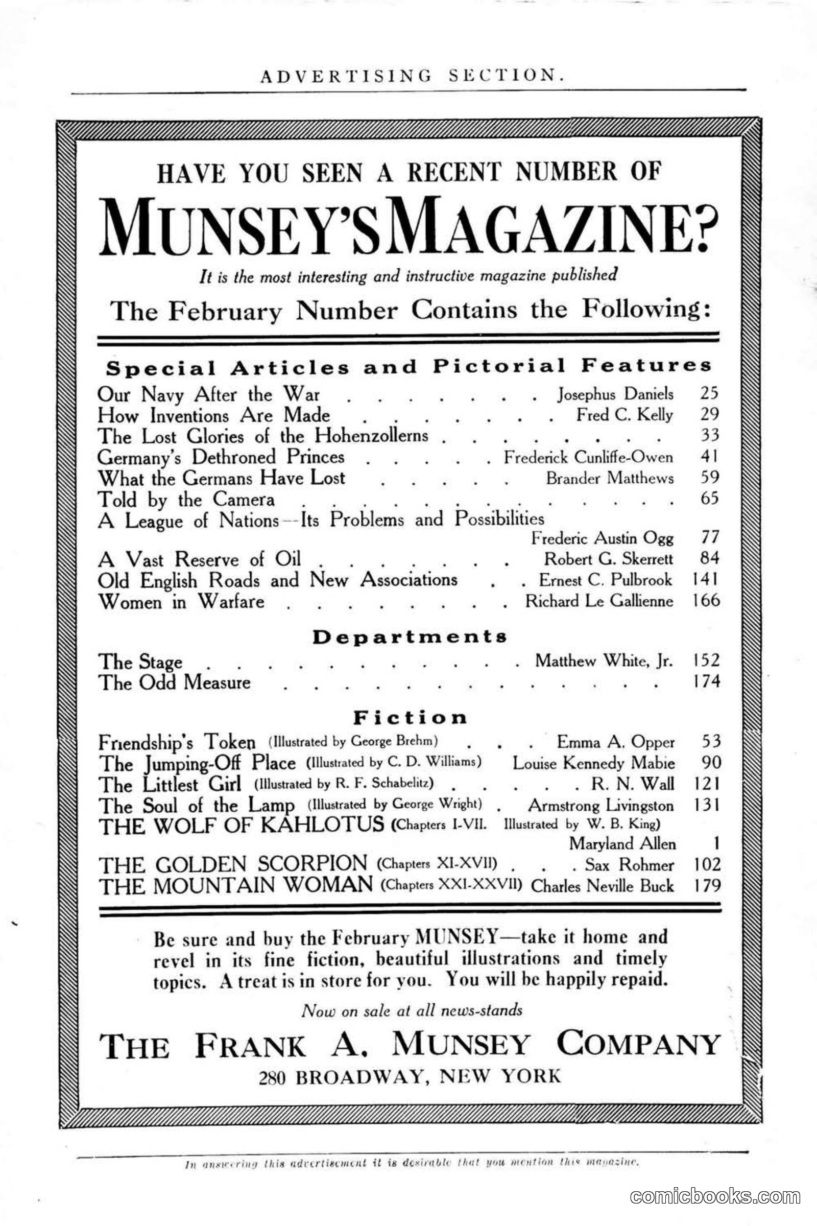 All Story Magazine, January 25, 1919 — page 8 of 186
