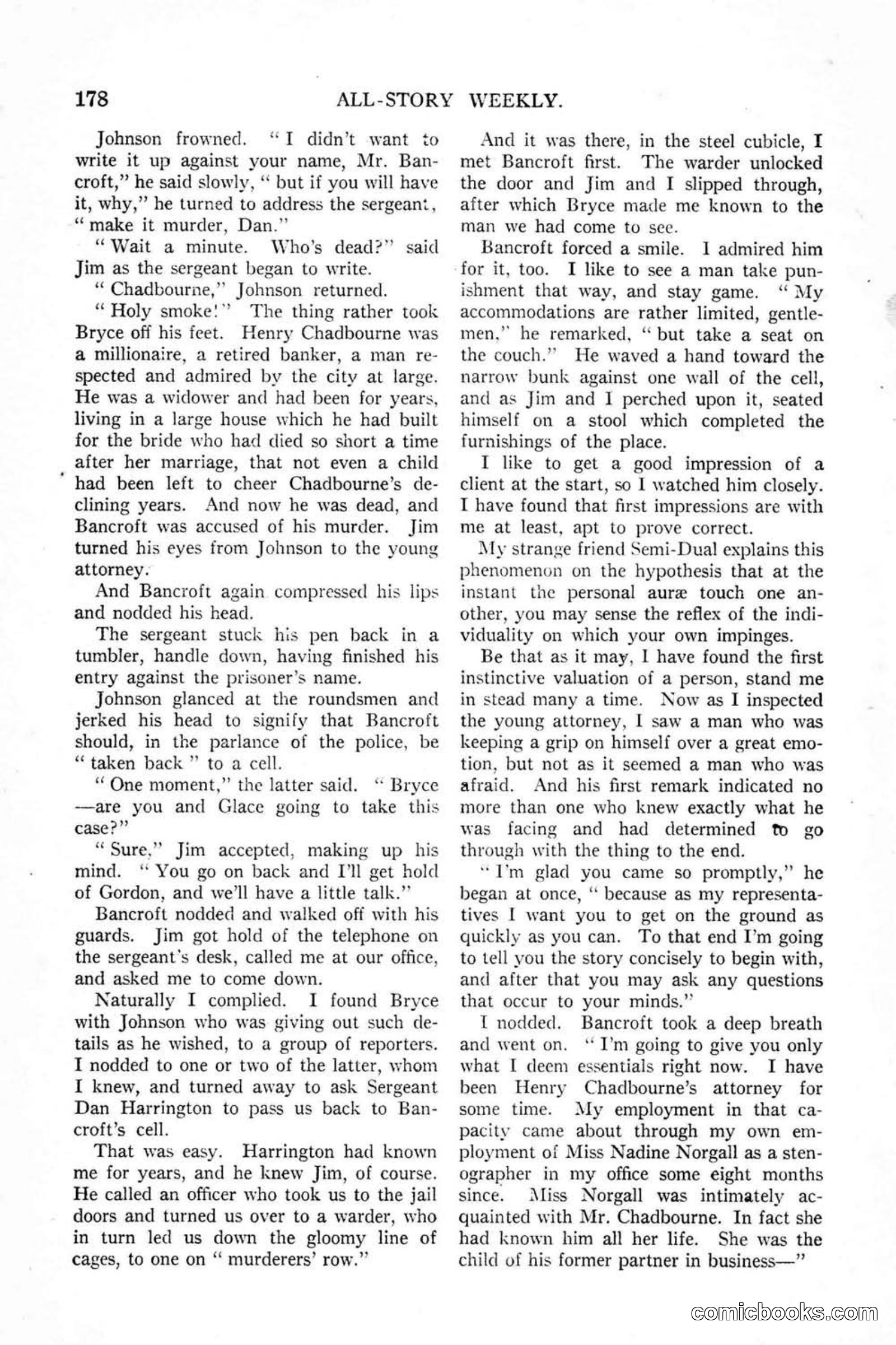 All Story Magazine, January 25, 1919 — page 12 of 186