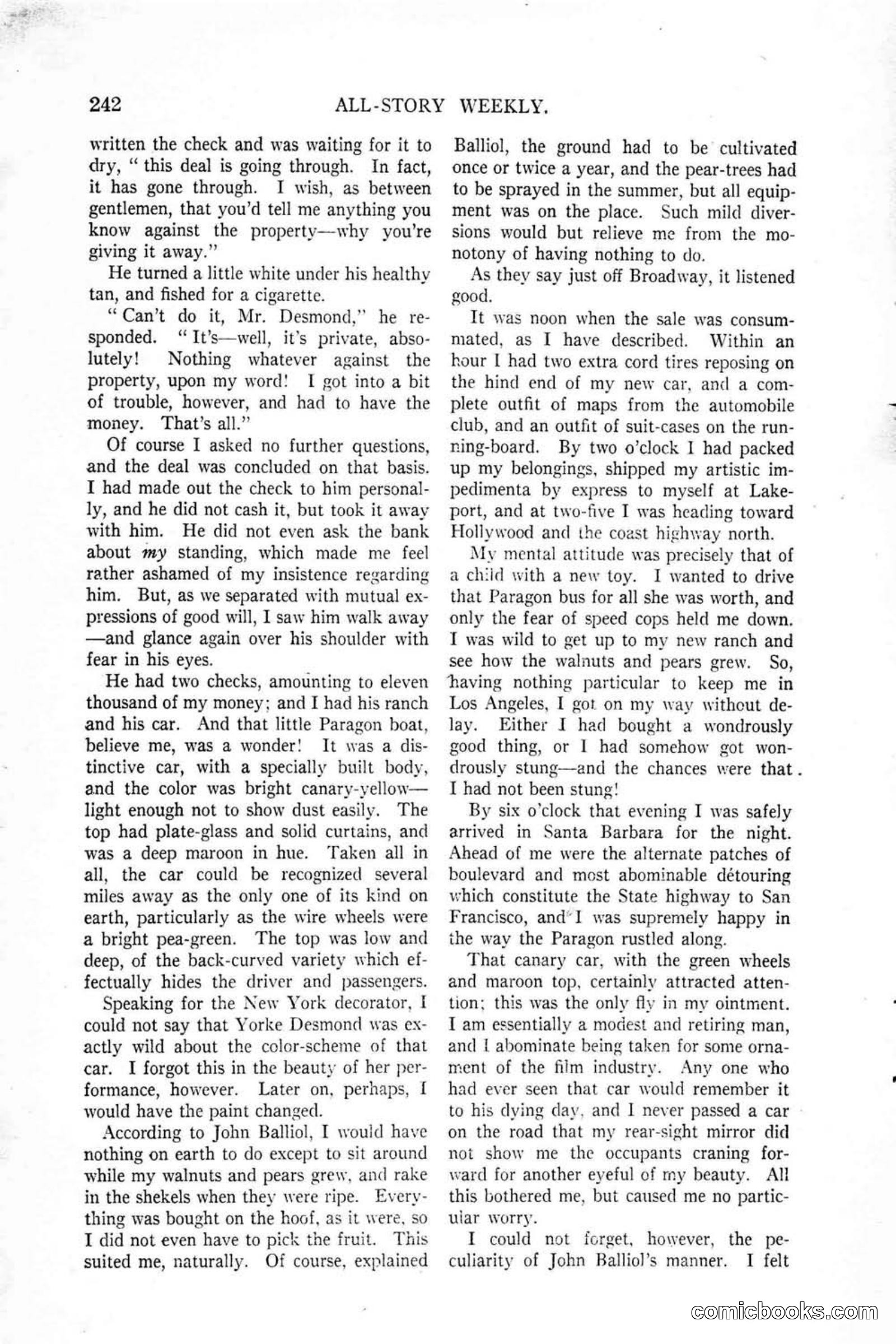 All Story Magazine, January 25, 1919 — page 76 of 186