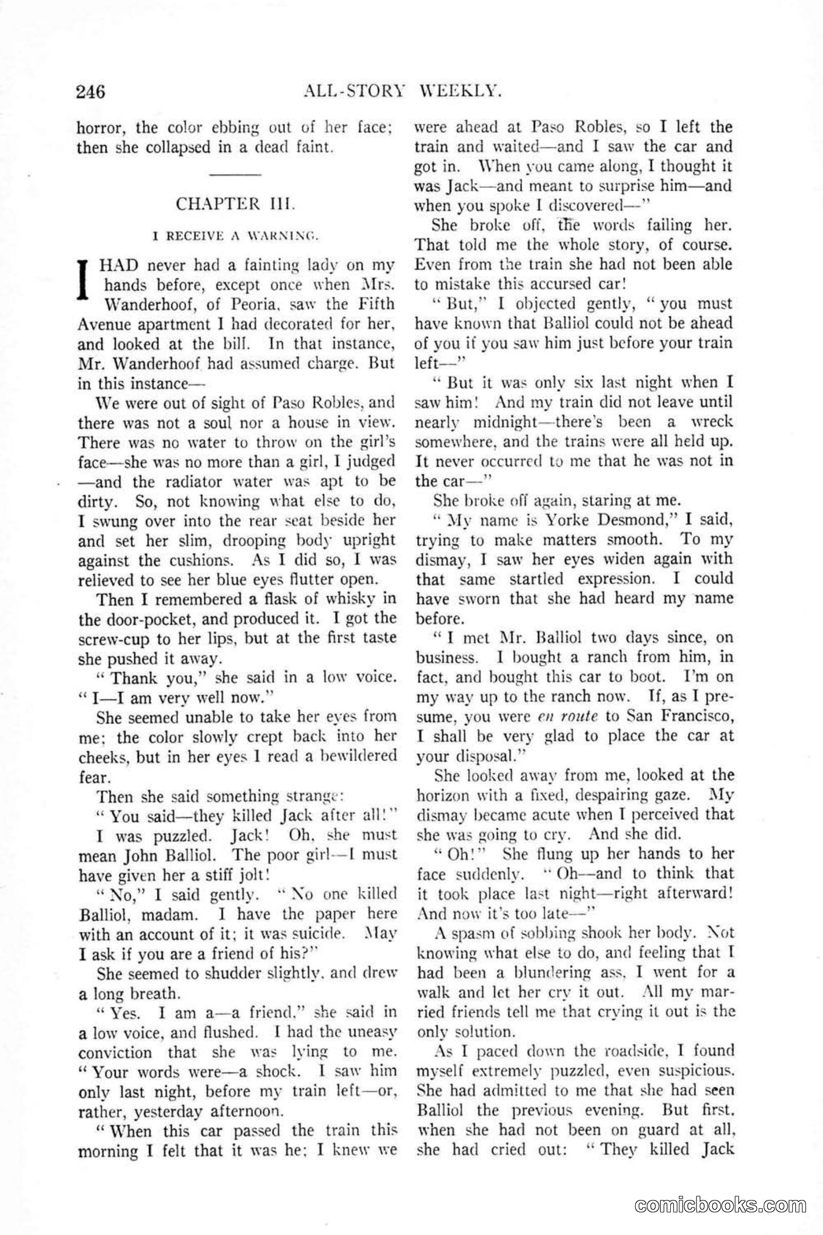All Story Magazine, January 25, 1919 — page 80 of 186