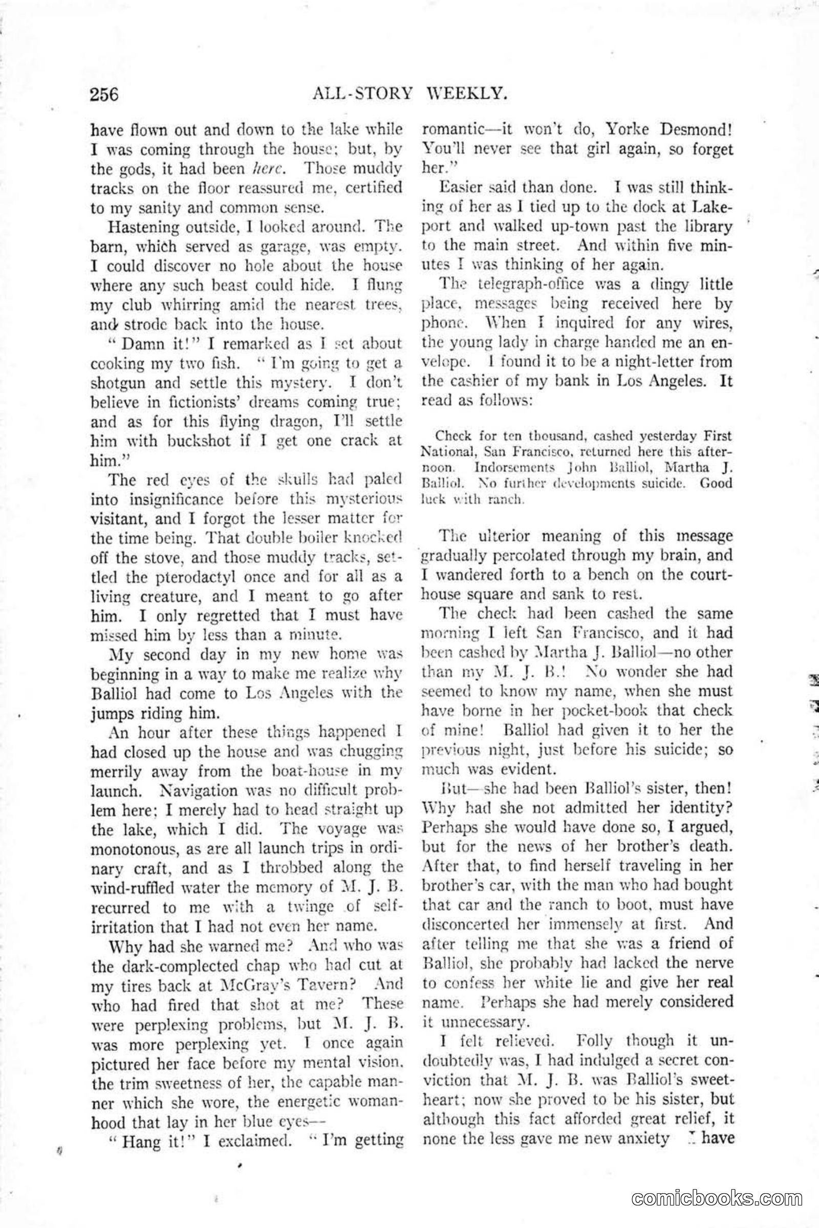 All Story Magazine, January 25, 1919 — page 90 of 186