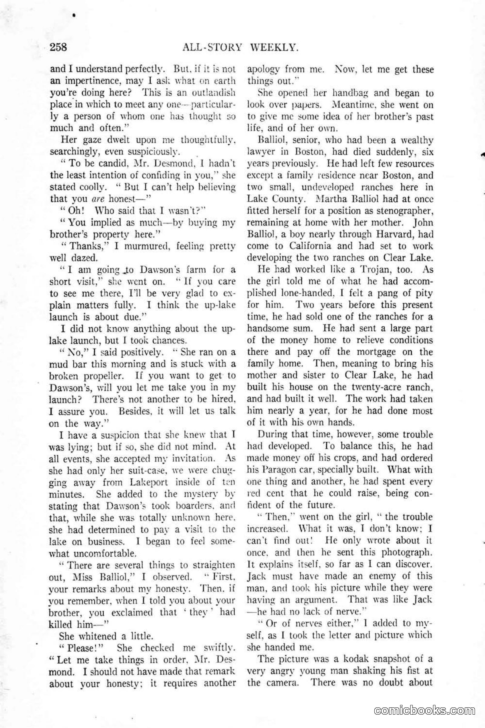 All Story Magazine, January 25, 1919 — page 92 of 186