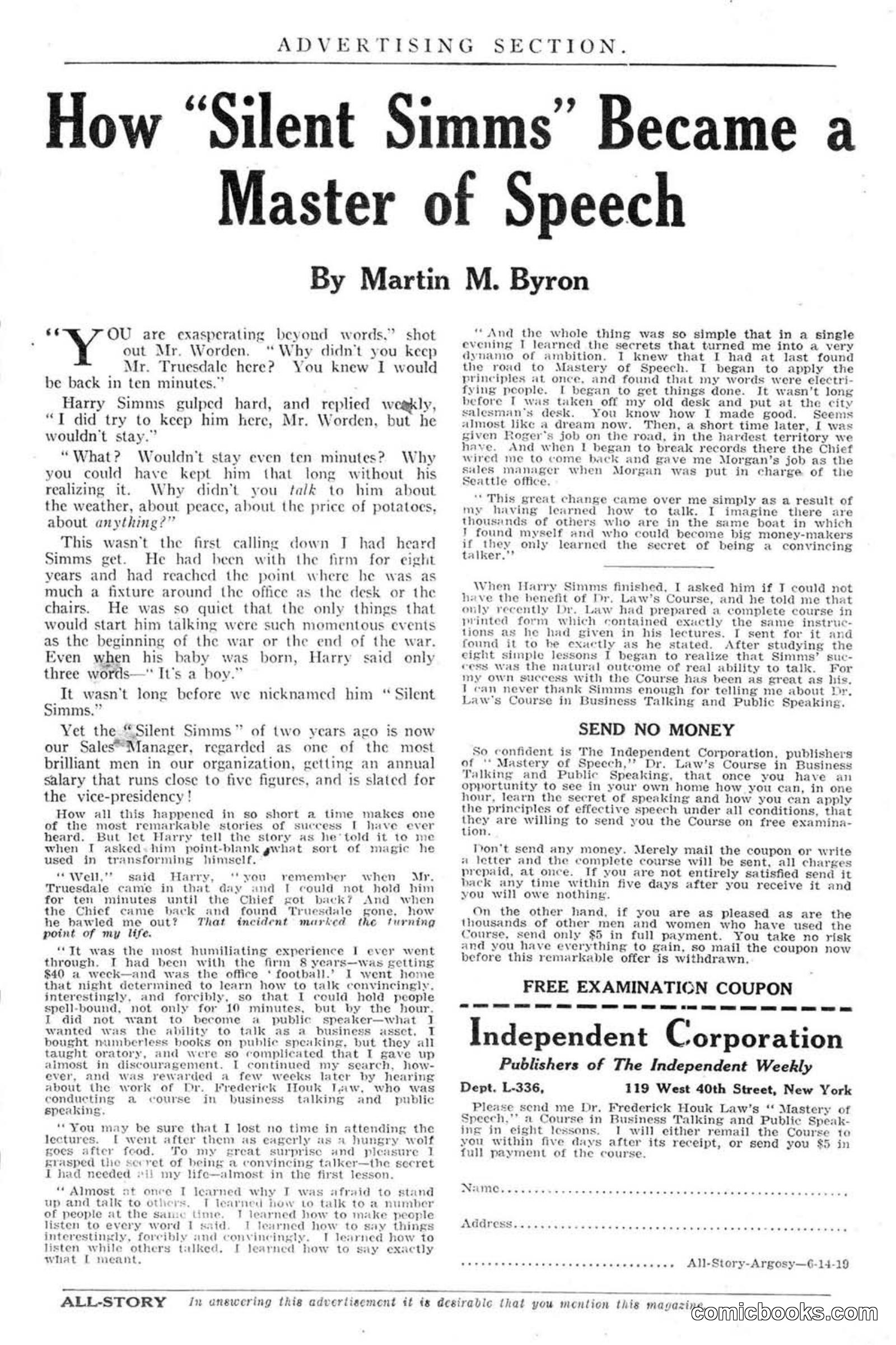 All Story Magazine, June 14, 1919 — page 3 of 192