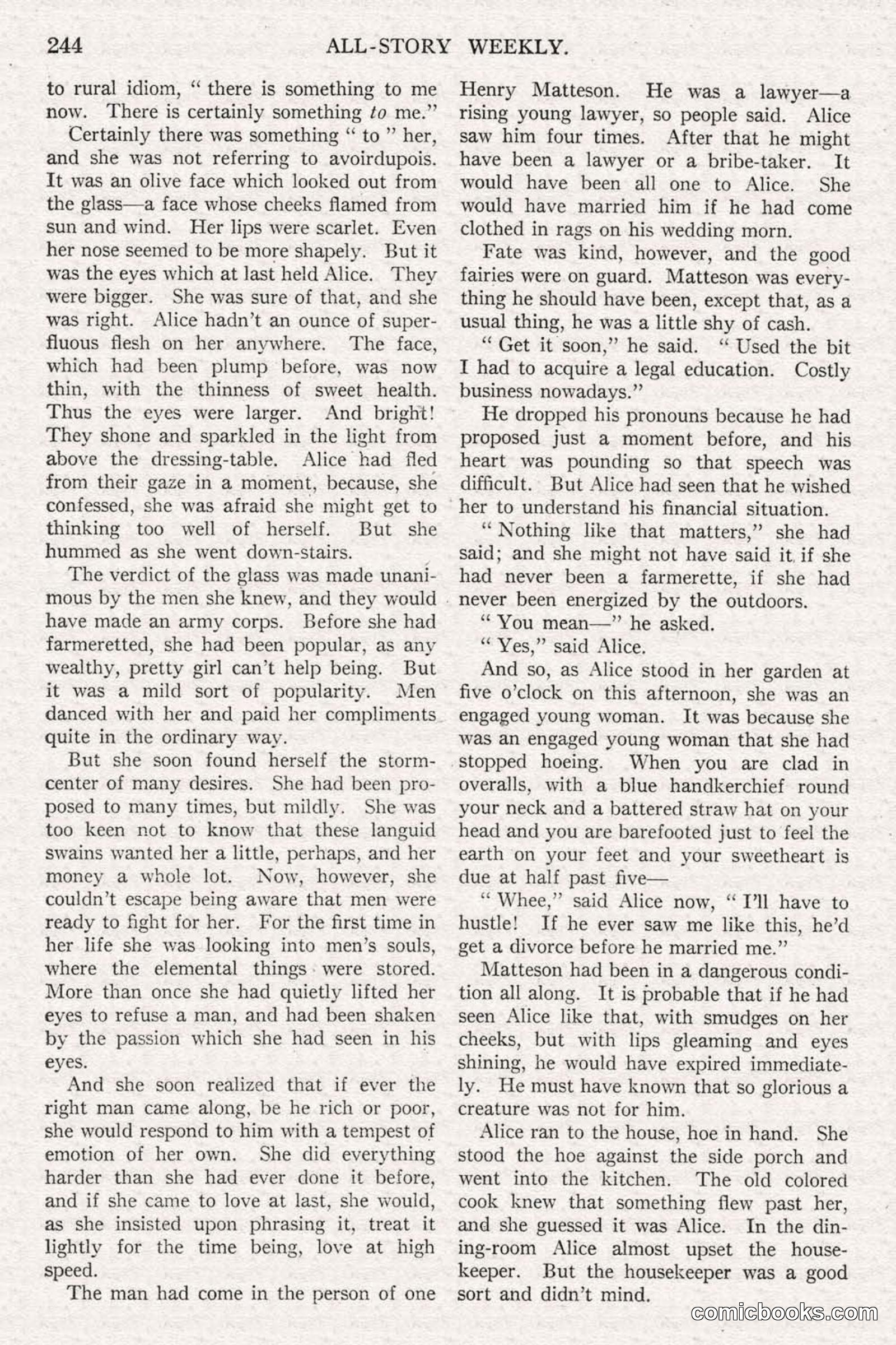 All Story Magazine, June 14, 1919 — page 78 of 192