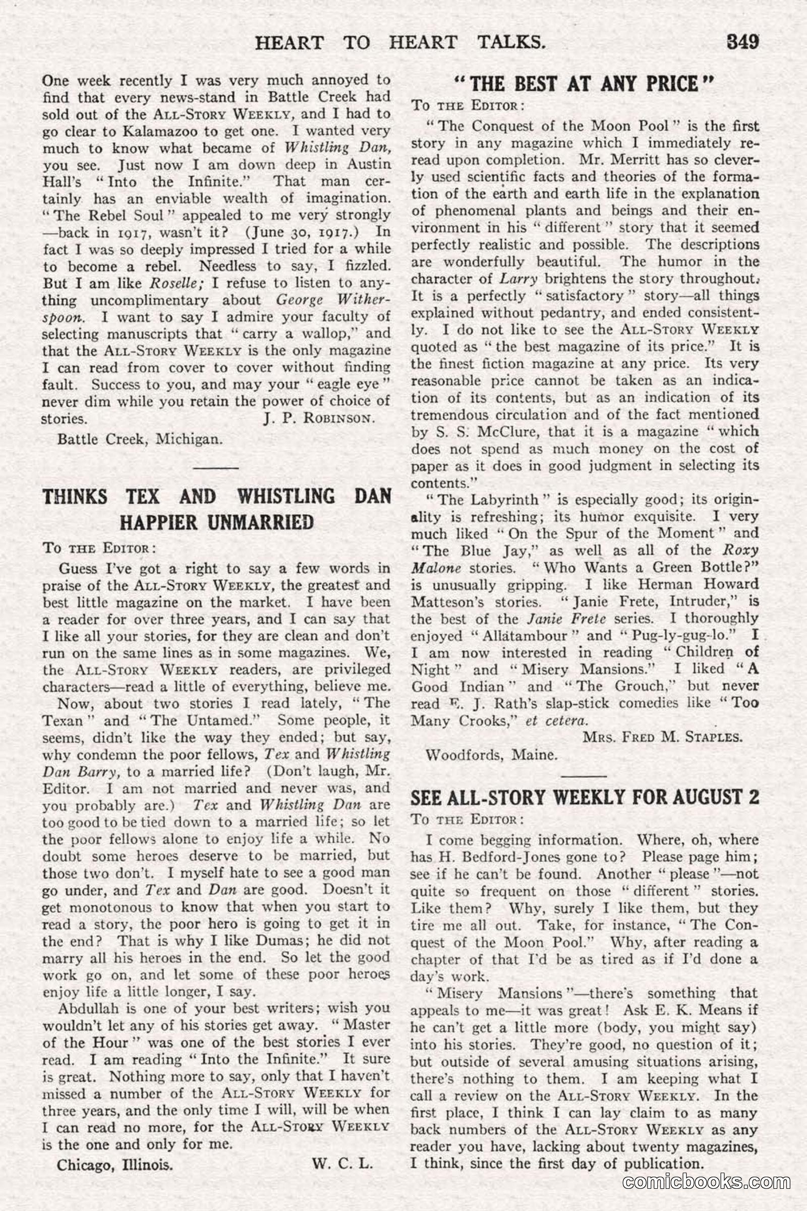 All Story Magazine, June 14, 1919 — page 183 of 192