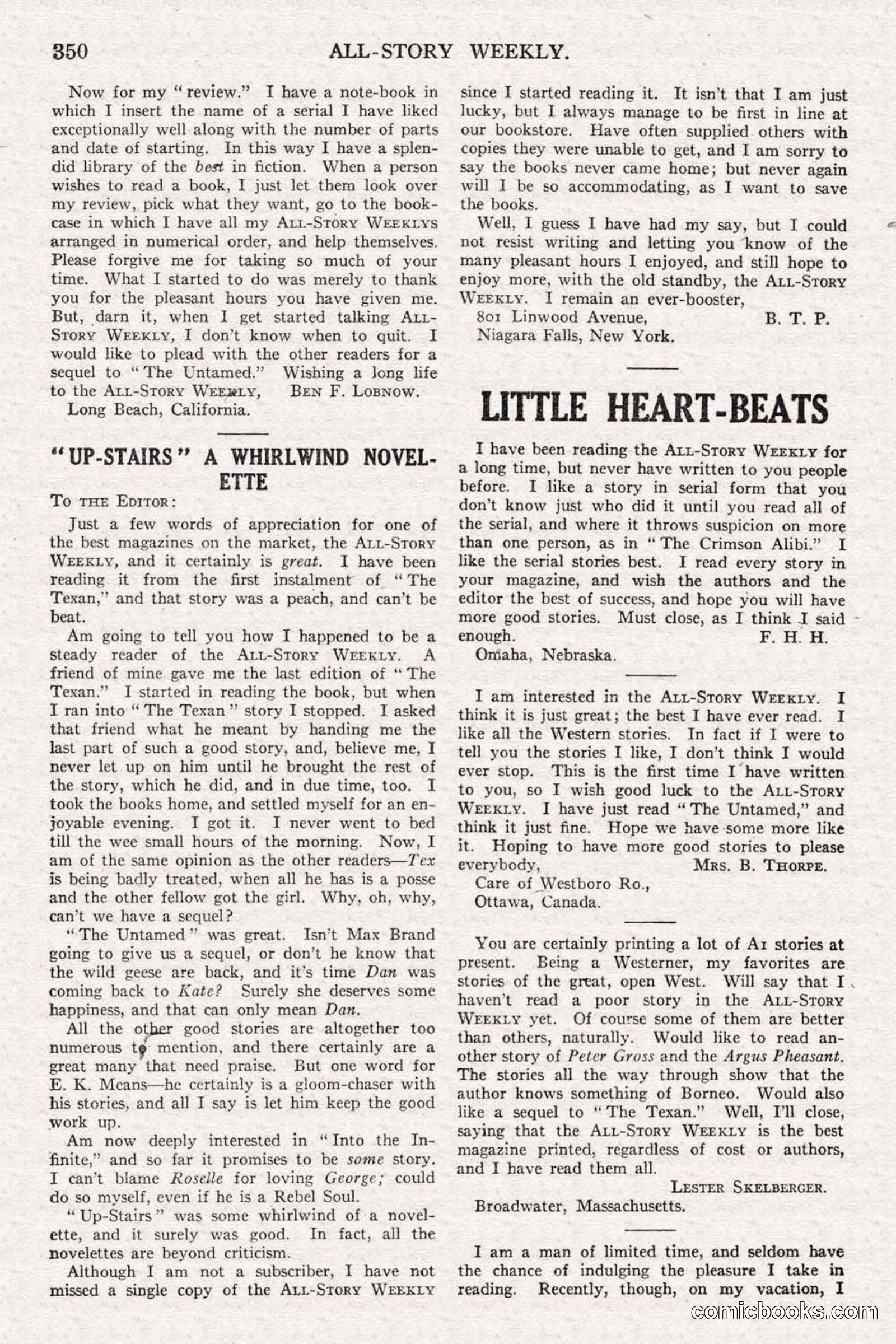 All Story Magazine, June 14, 1919 — page 184 of 192