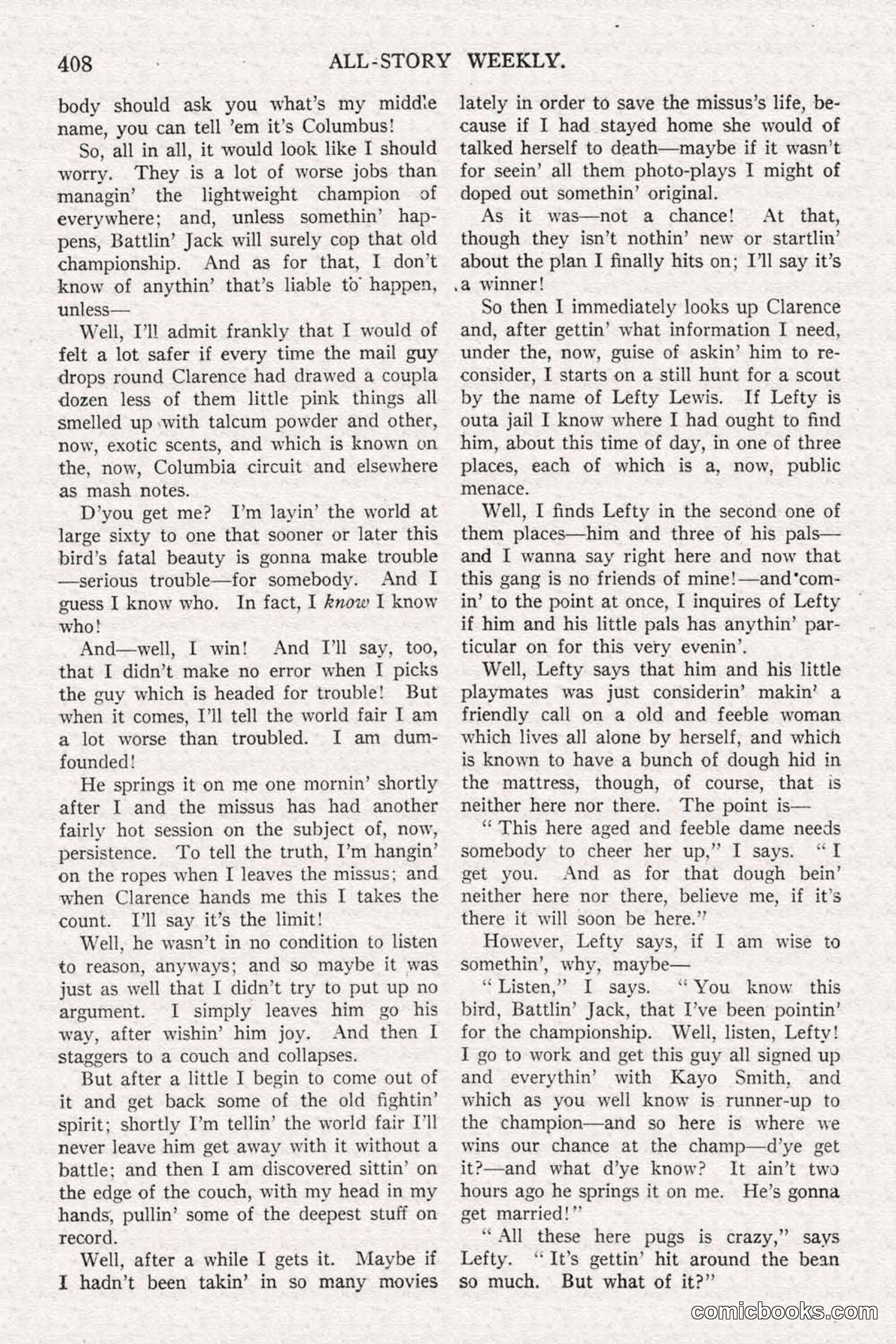 All Story Magazine, June 21, 1919 — page 66 of 188