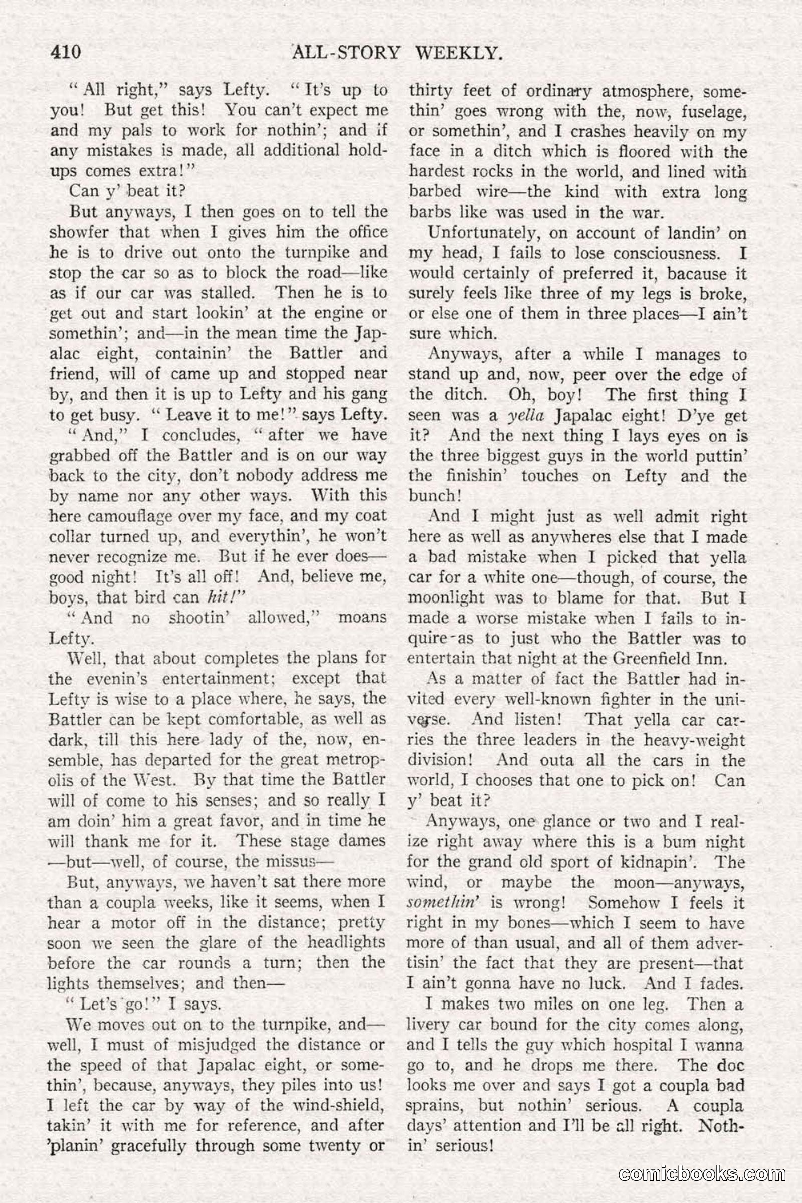 All Story Magazine, June 21, 1919 — page 68 of 188