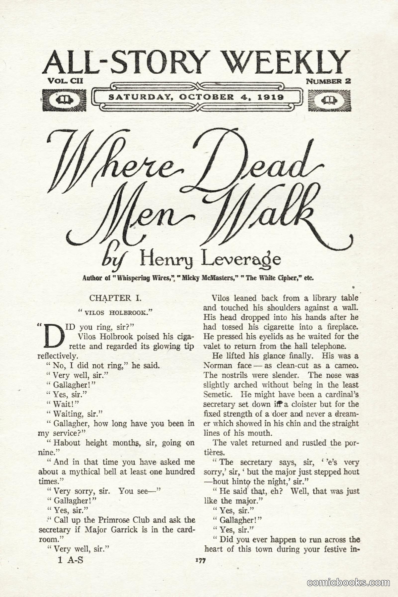 All Story Magazine, October 4, 1919 — page 15 of 208