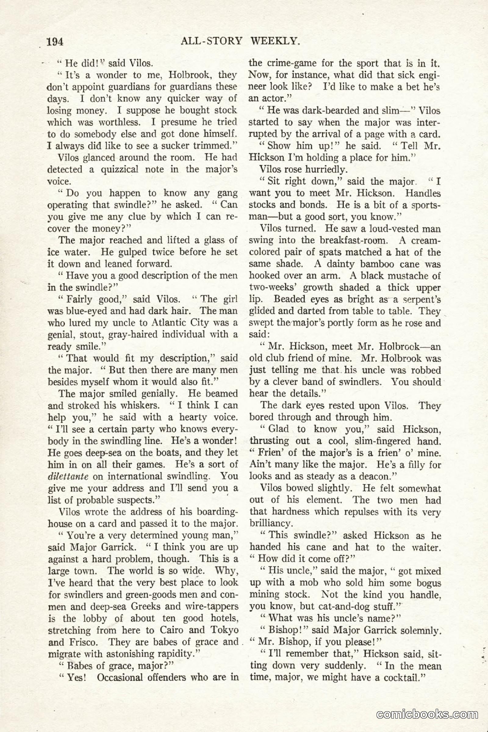 All Story Magazine, October 4, 1919 — page 32 of 208