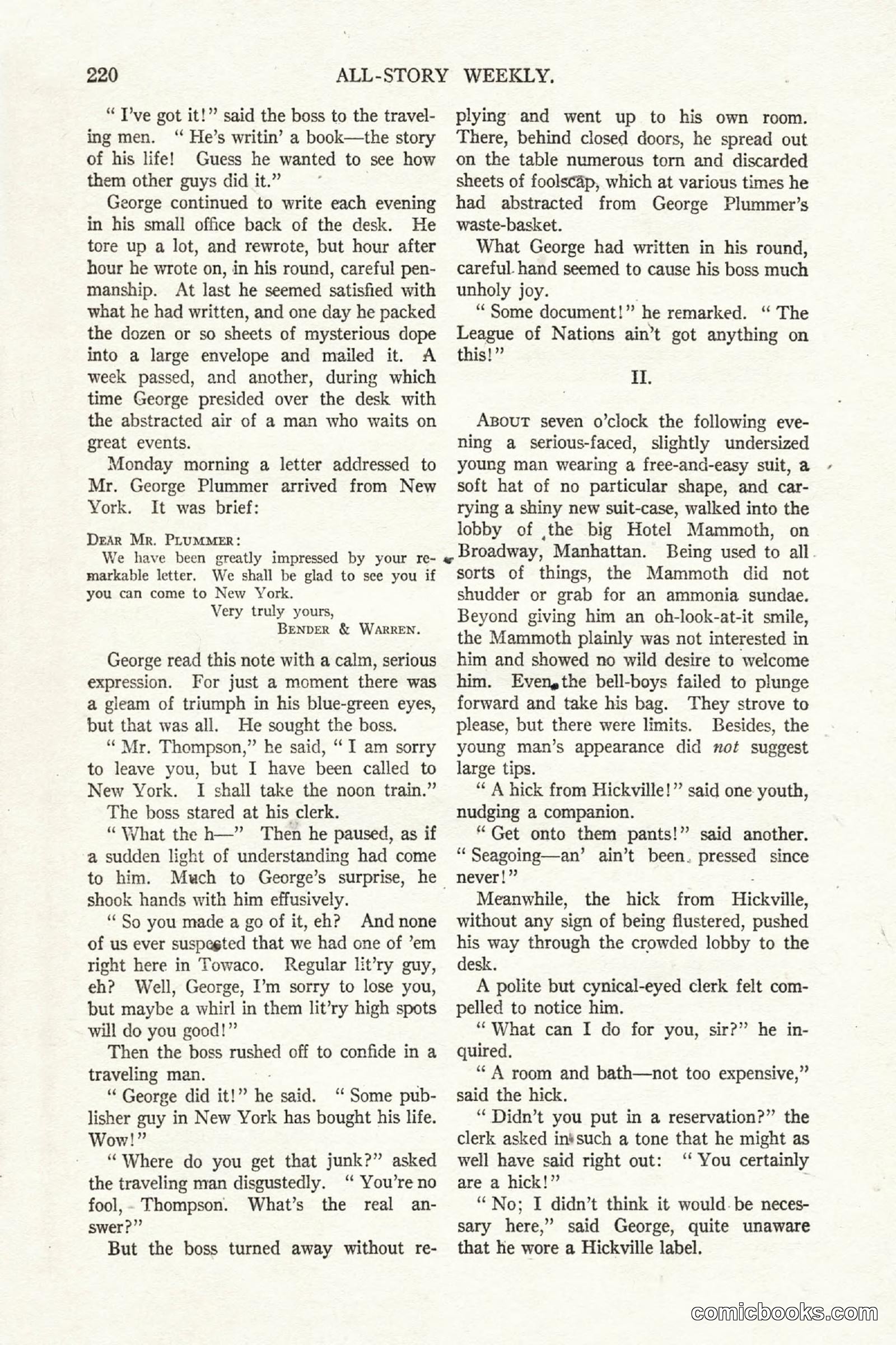 All Story Magazine, October 4, 1919 — page 58 of 208