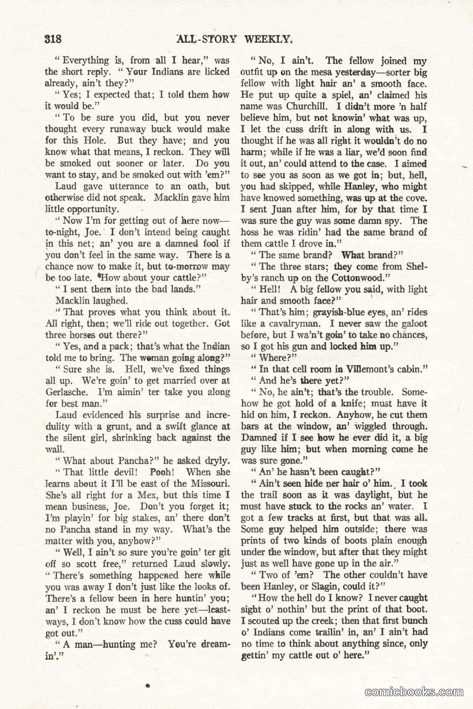 All Story Magazine, October 4, 1919 — page 156 of 208