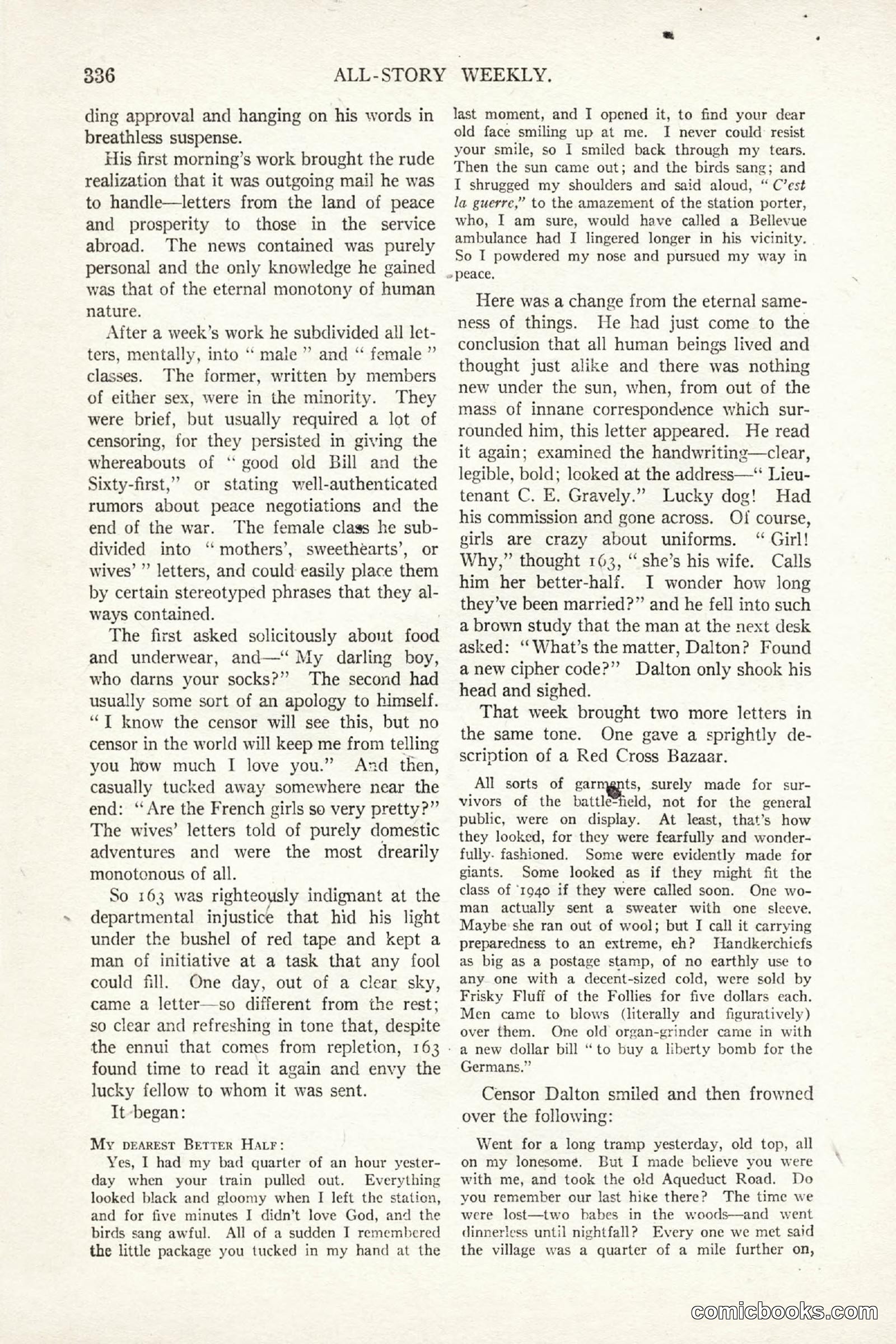 All Story Magazine, October 4, 1919 — page 174 of 208