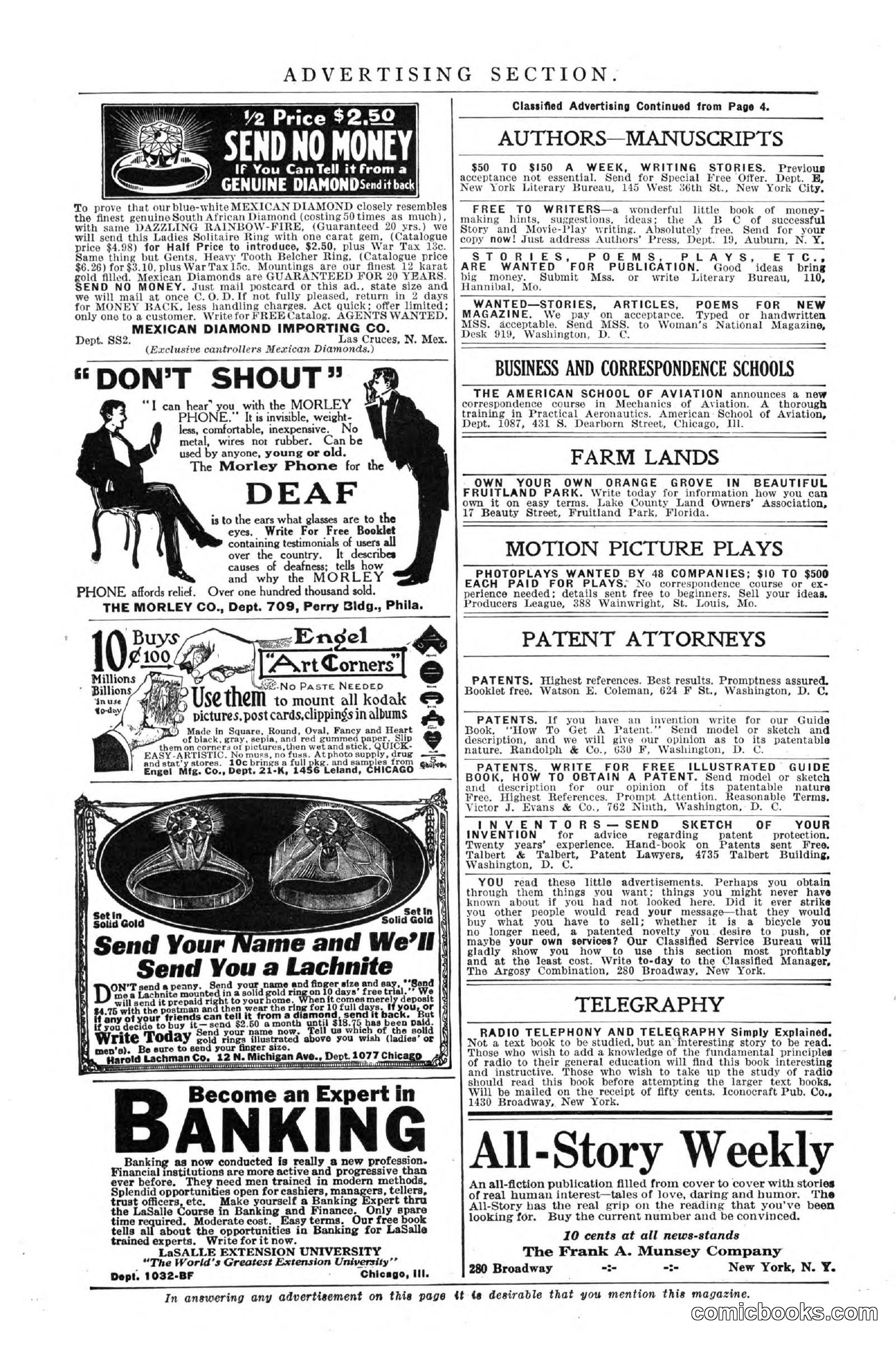 All Story Magazine, October 4, 1919 — page 202 of 208