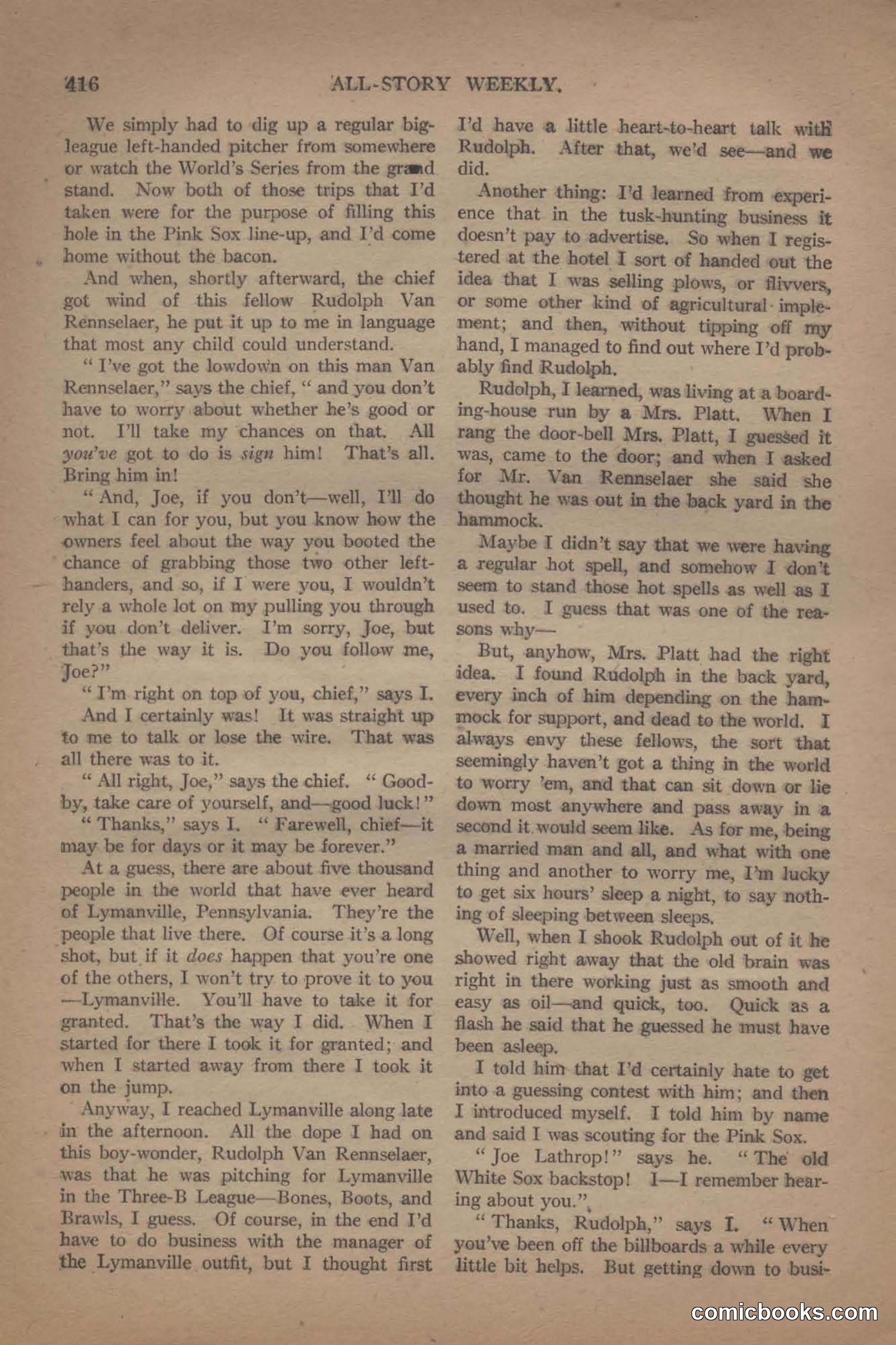 All Story Magazine, June 19, 1920 — page 138 of 155