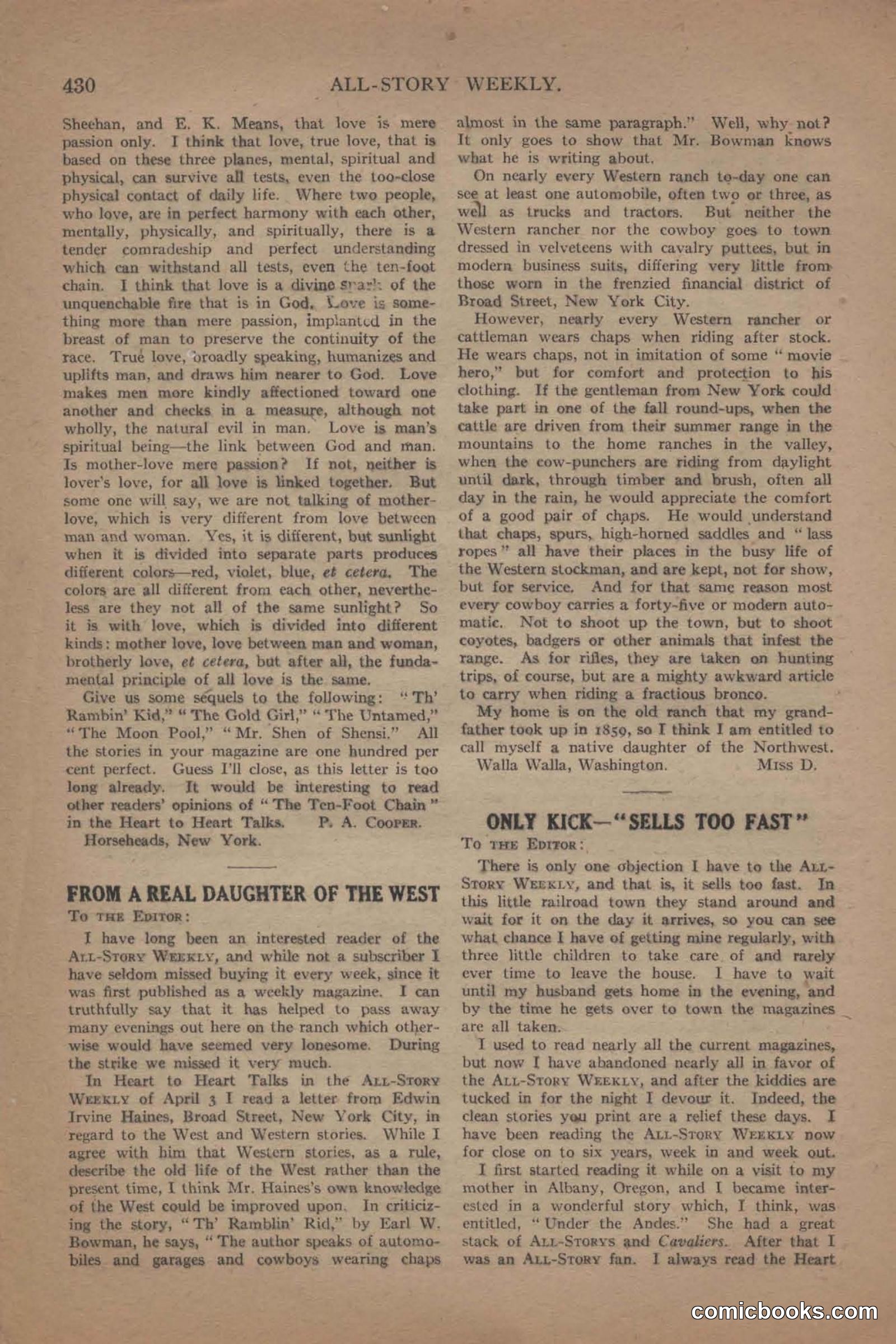 All Story Magazine, June 19, 1920 — page 152 of 155