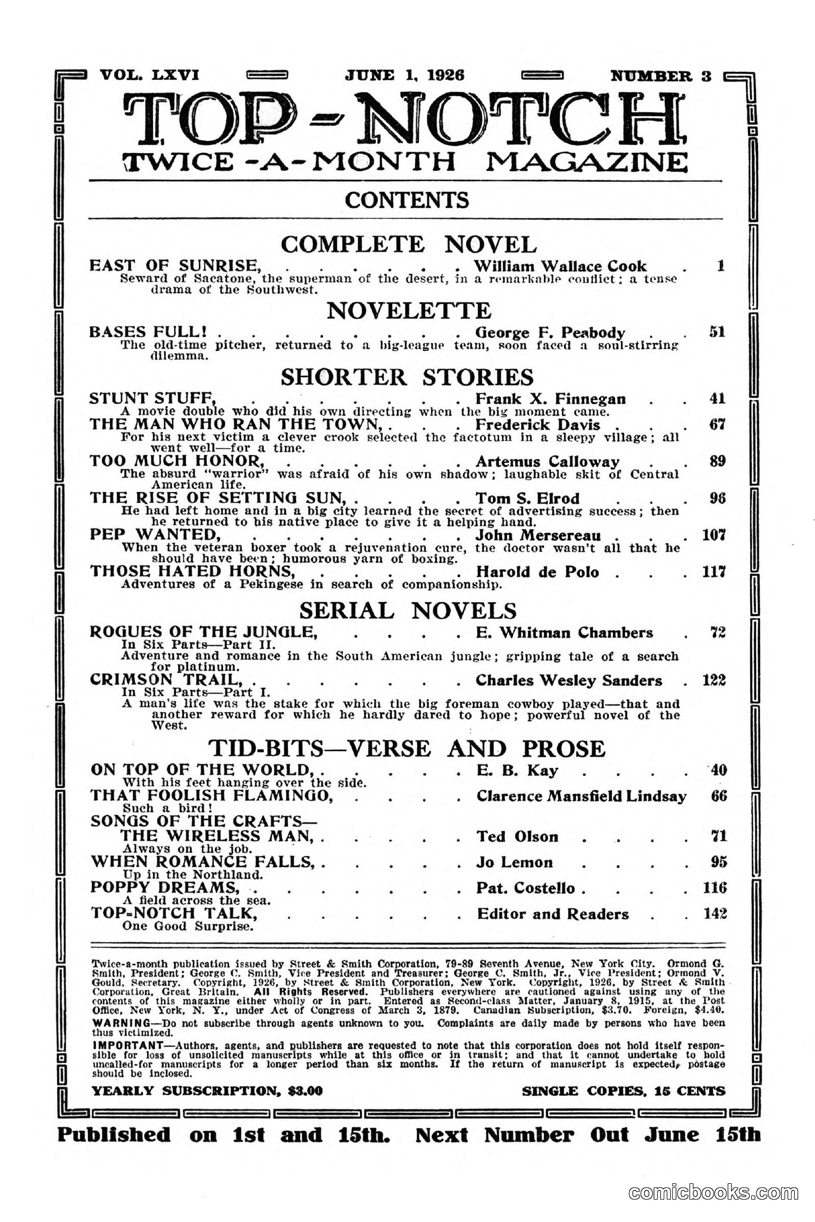 Top Notch Magazine, June 1, 1926 — page 4 of 174