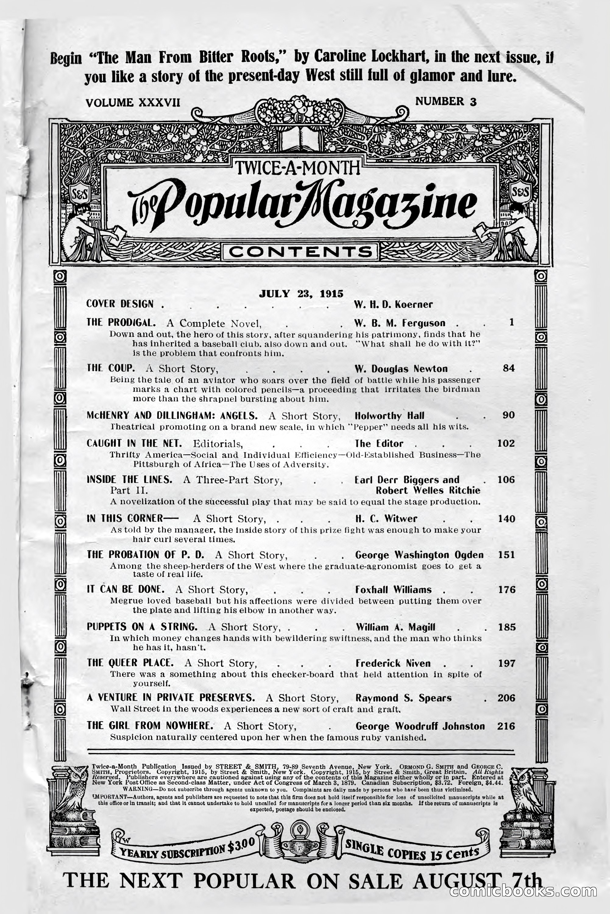 The Popular Magazine, July 23, 1915 — page 5 of 236
