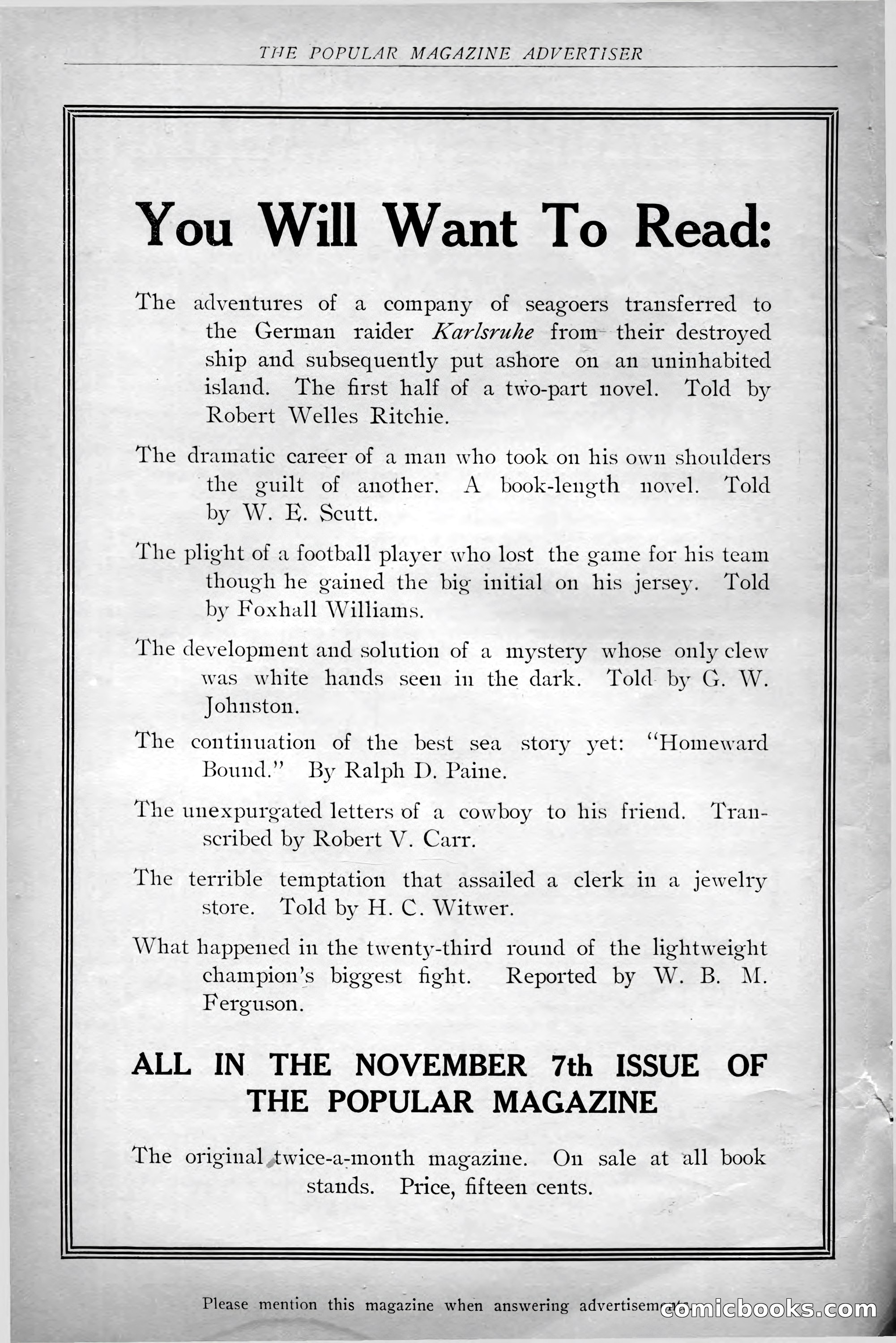 The Popular Magazine, October 20, 1915 — page 6 of 244