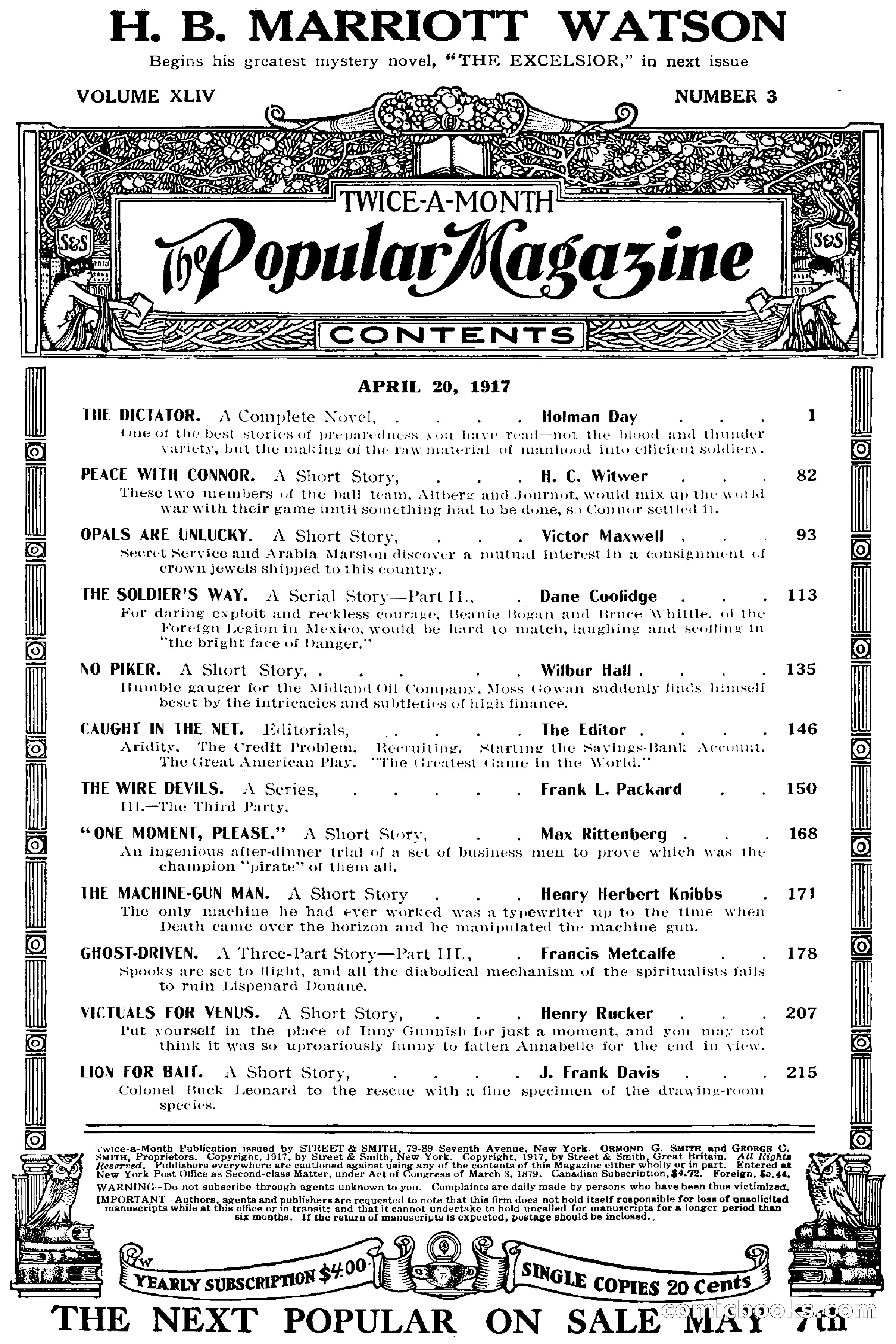 The Popular Magazine, April 20, 1917 — page 5 of 240