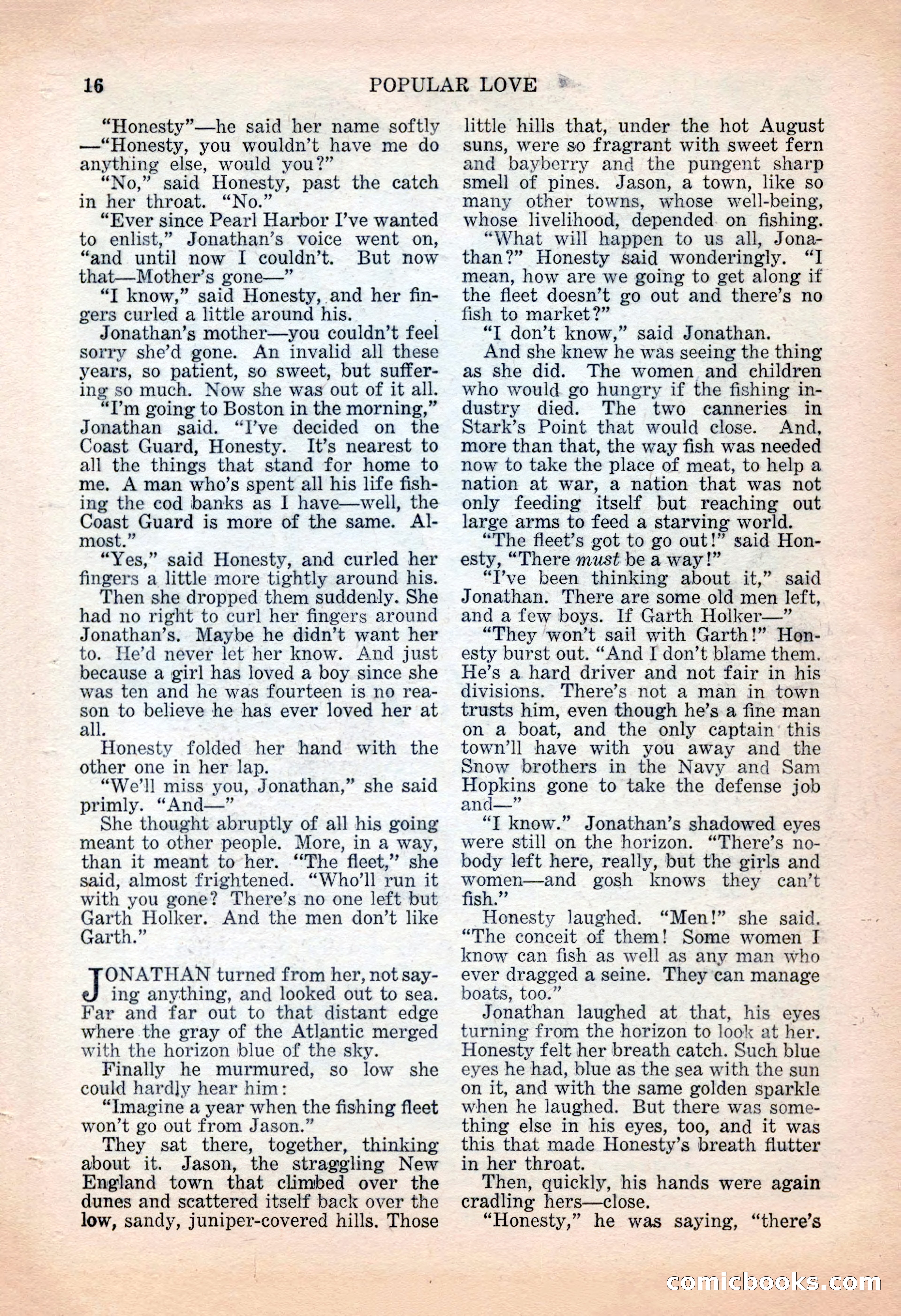 Popular Love, November 1943 — page 16 of 100