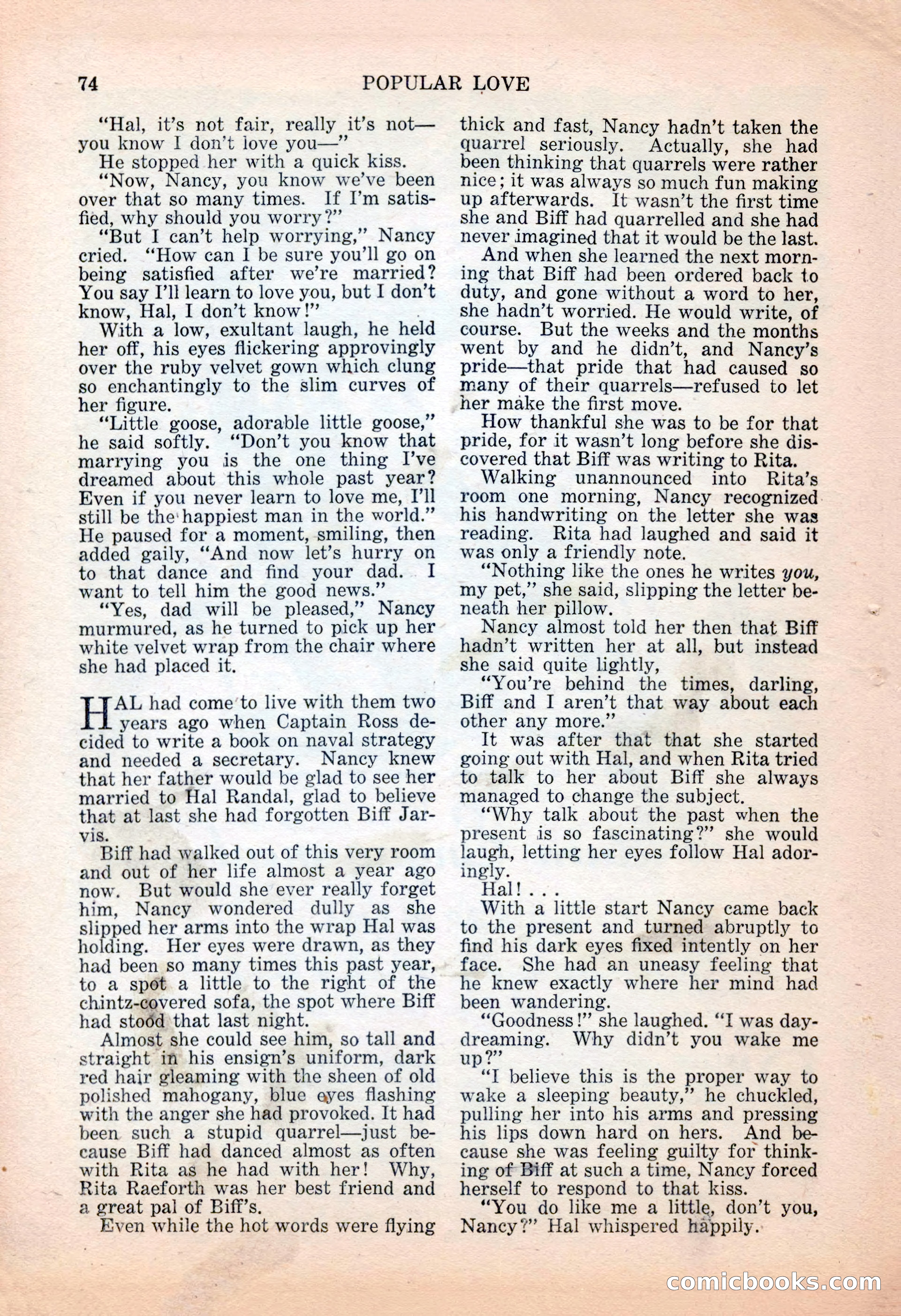 Popular Love, November 1943 — page 74 of 100