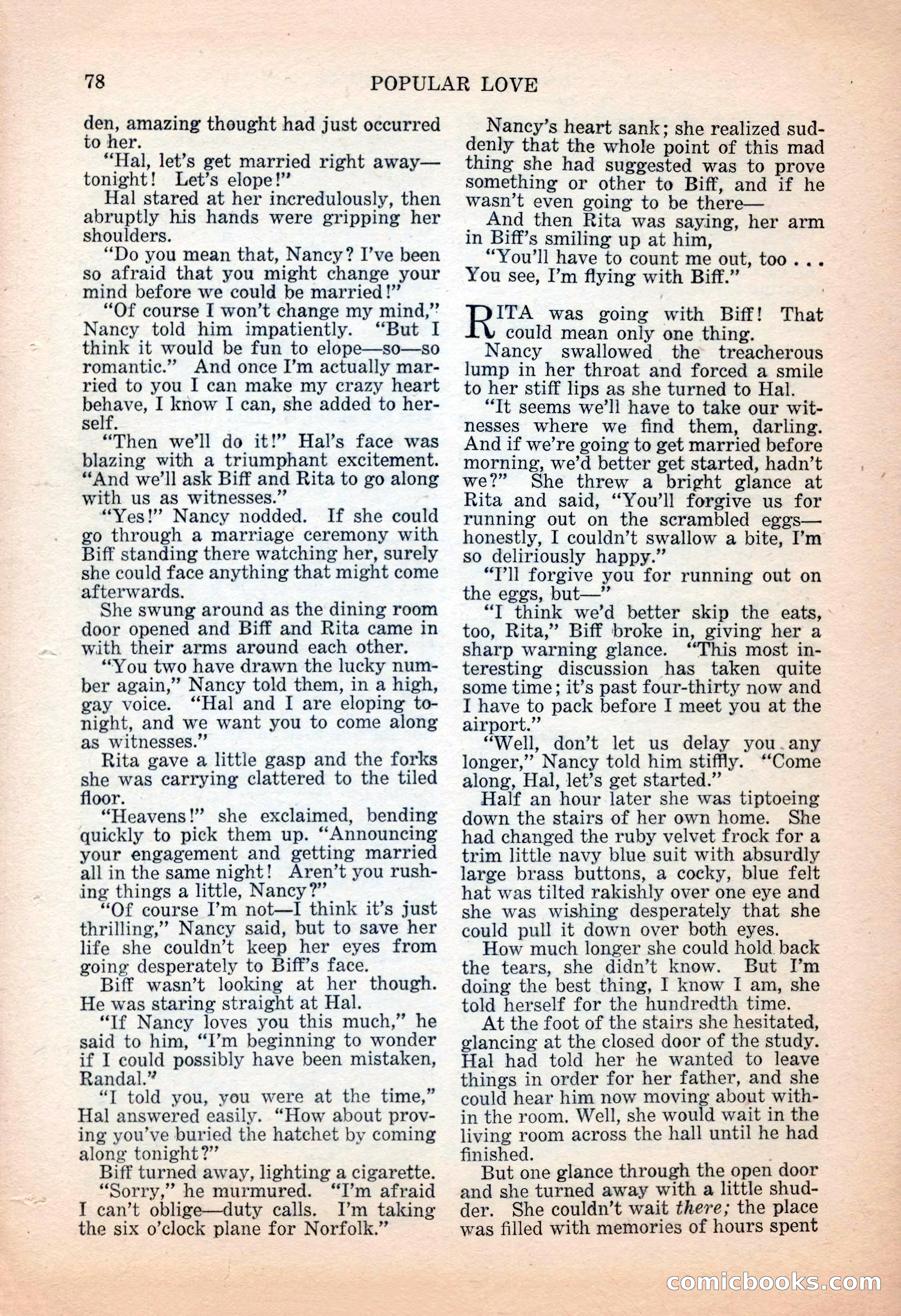 Popular Love, November 1943 — page 78 of 100