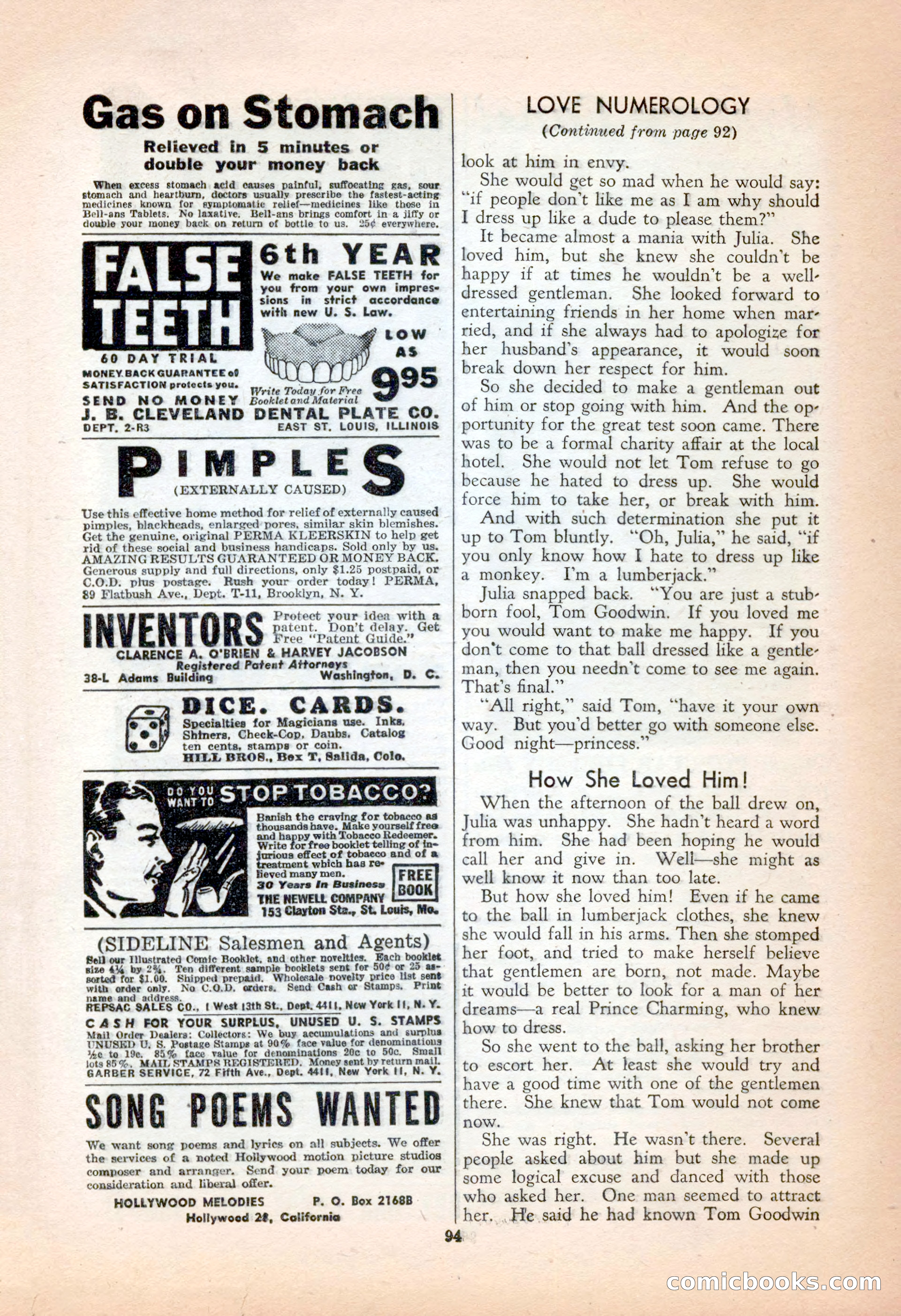 Popular Love, November 1943 — page 94 of 100