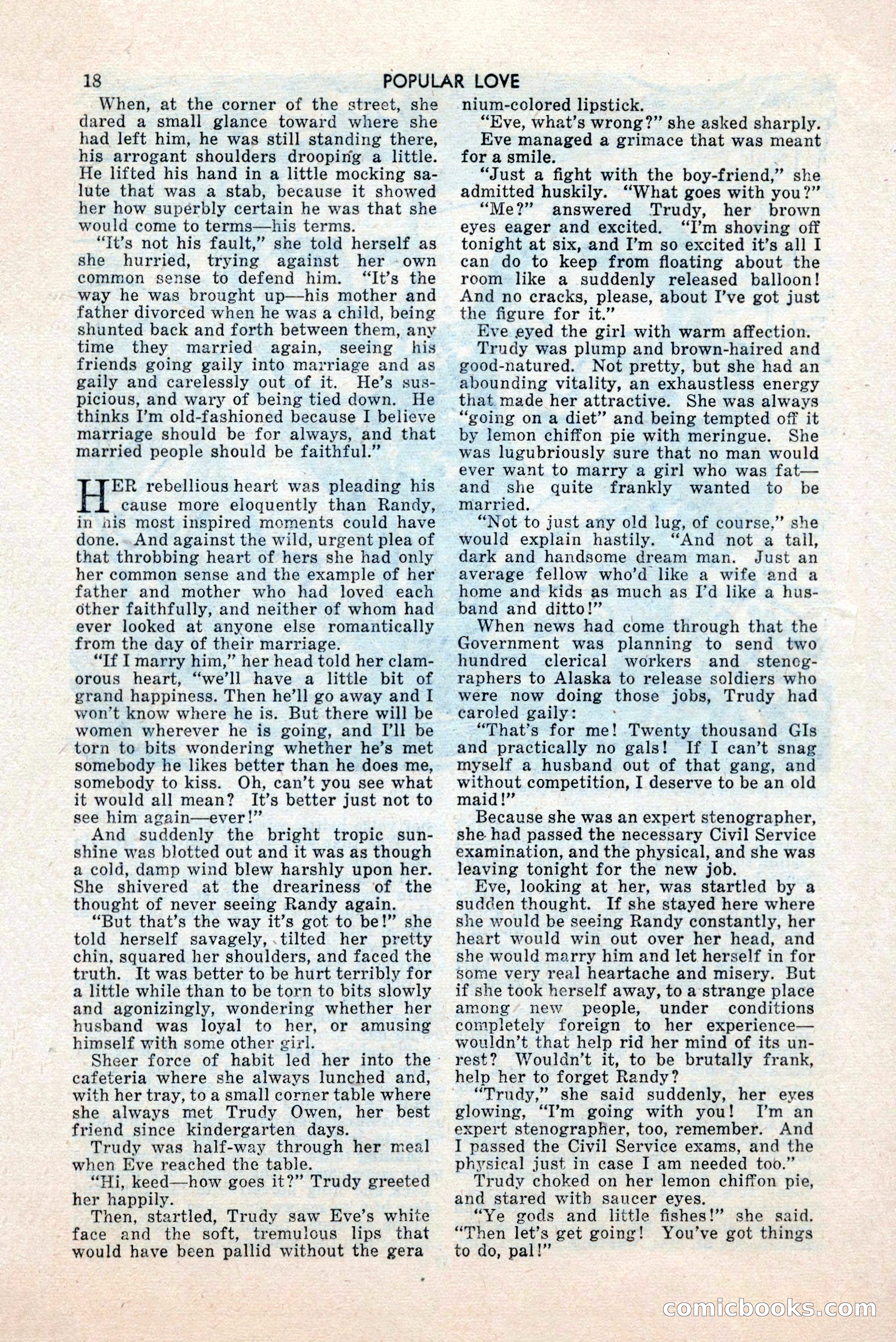 Popular Love, May 1945 — page 18 of 84