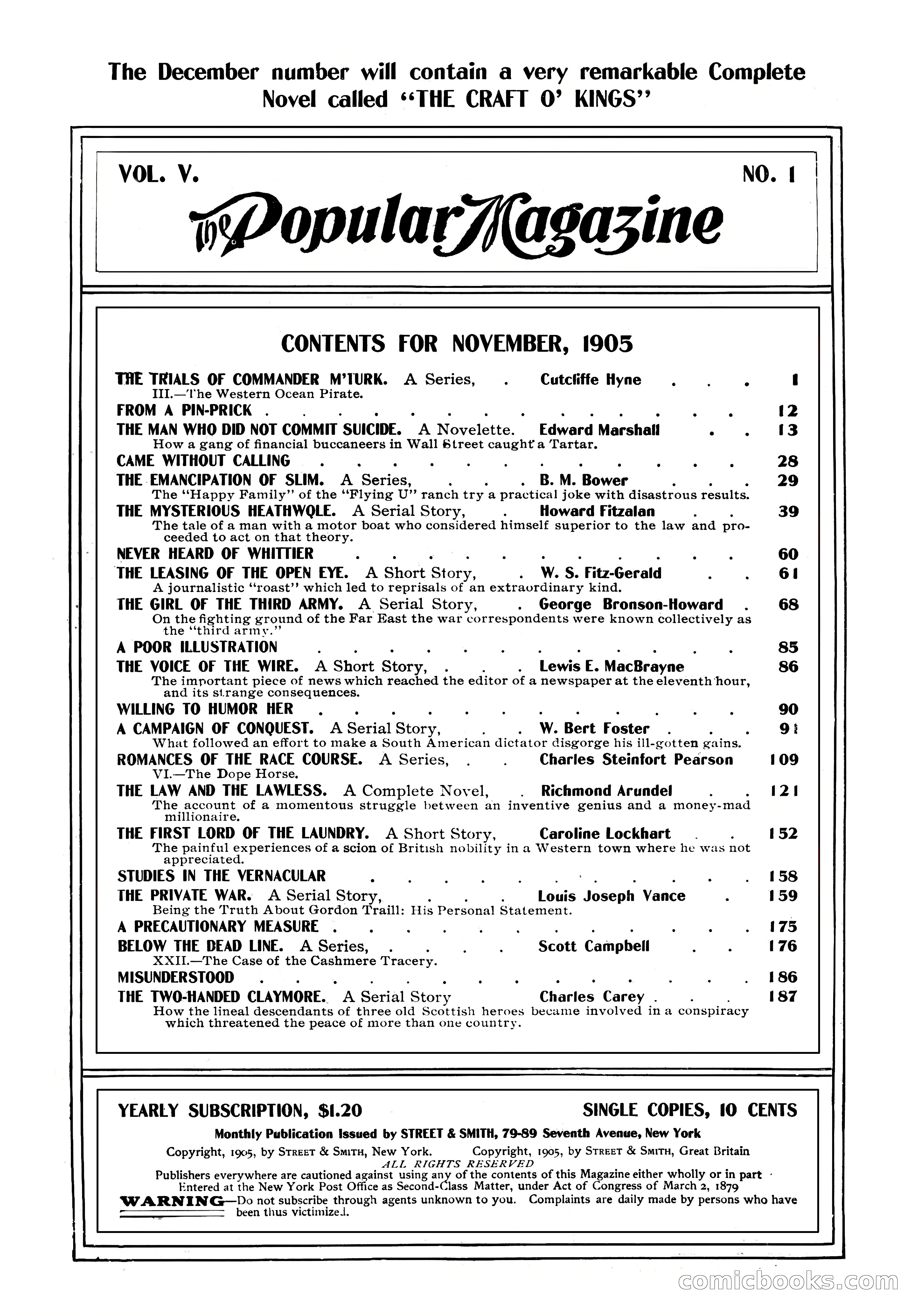 The Popular Magazine, November 1905 — page 2 of 228