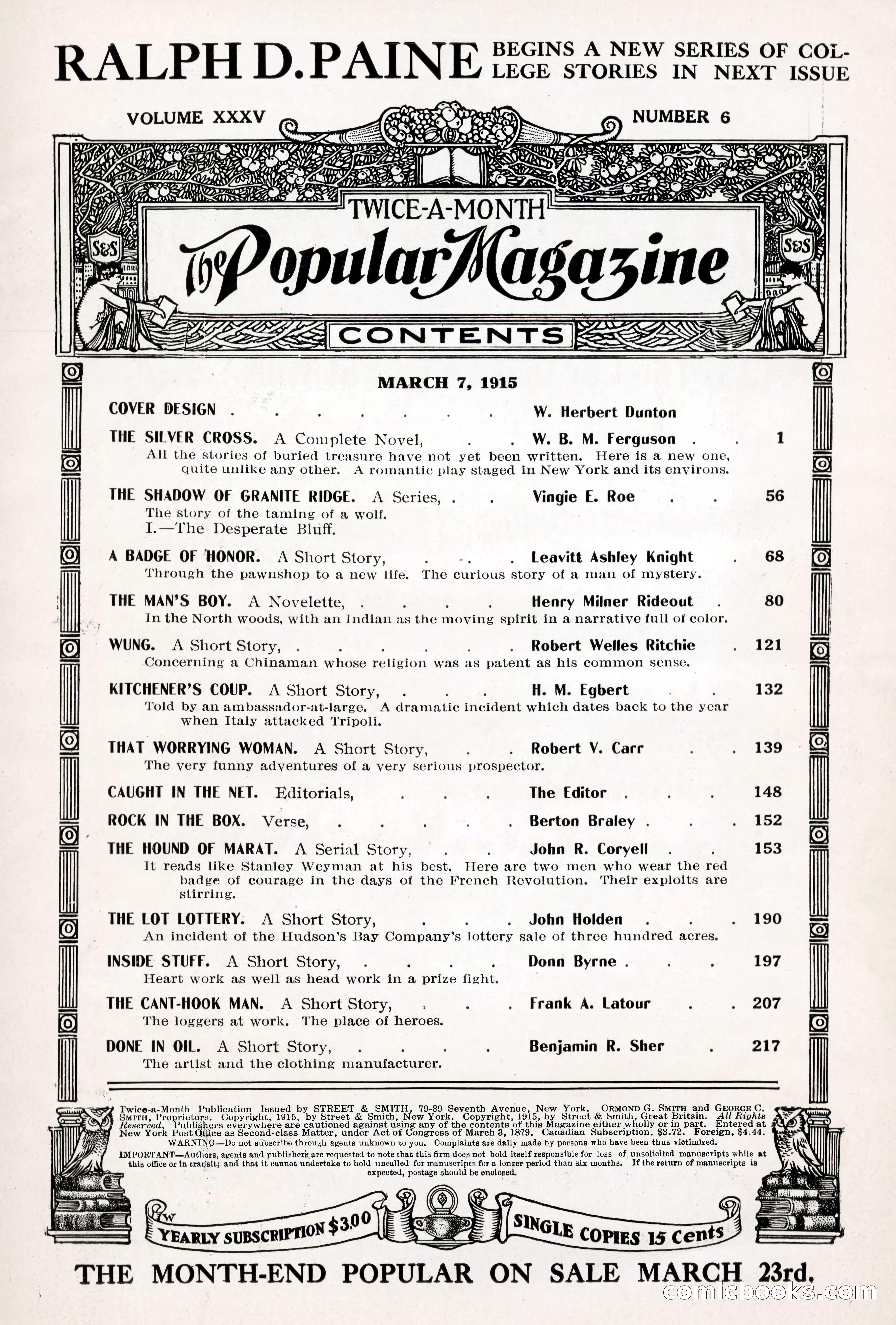 The Popular Magazine, Vol. 35, No. 6 — page 9 of 252